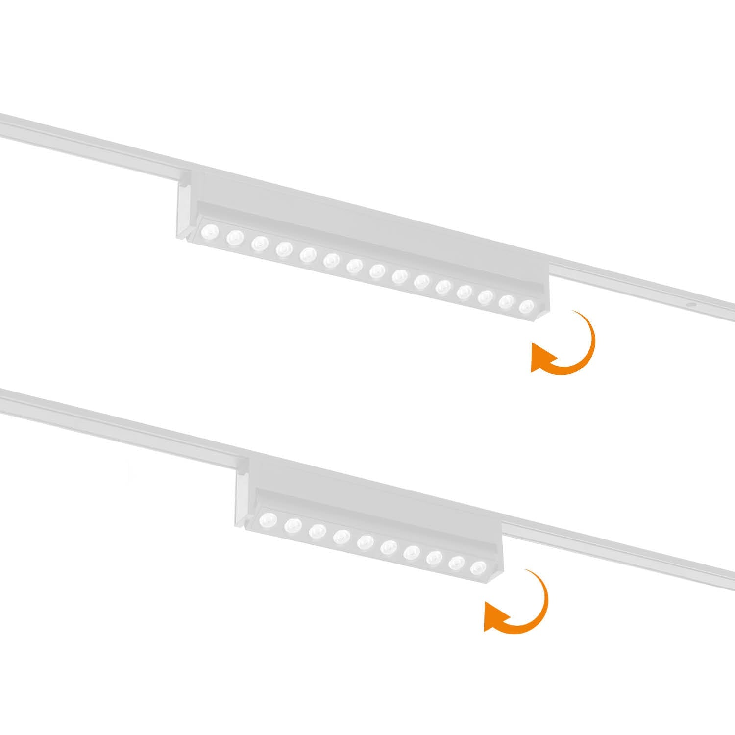 Oświetlenie szynowe magnetyczne LED 2x1m + 2x R2 10W + 2x R2 15W | Łącznik L | Białe - LAITICA