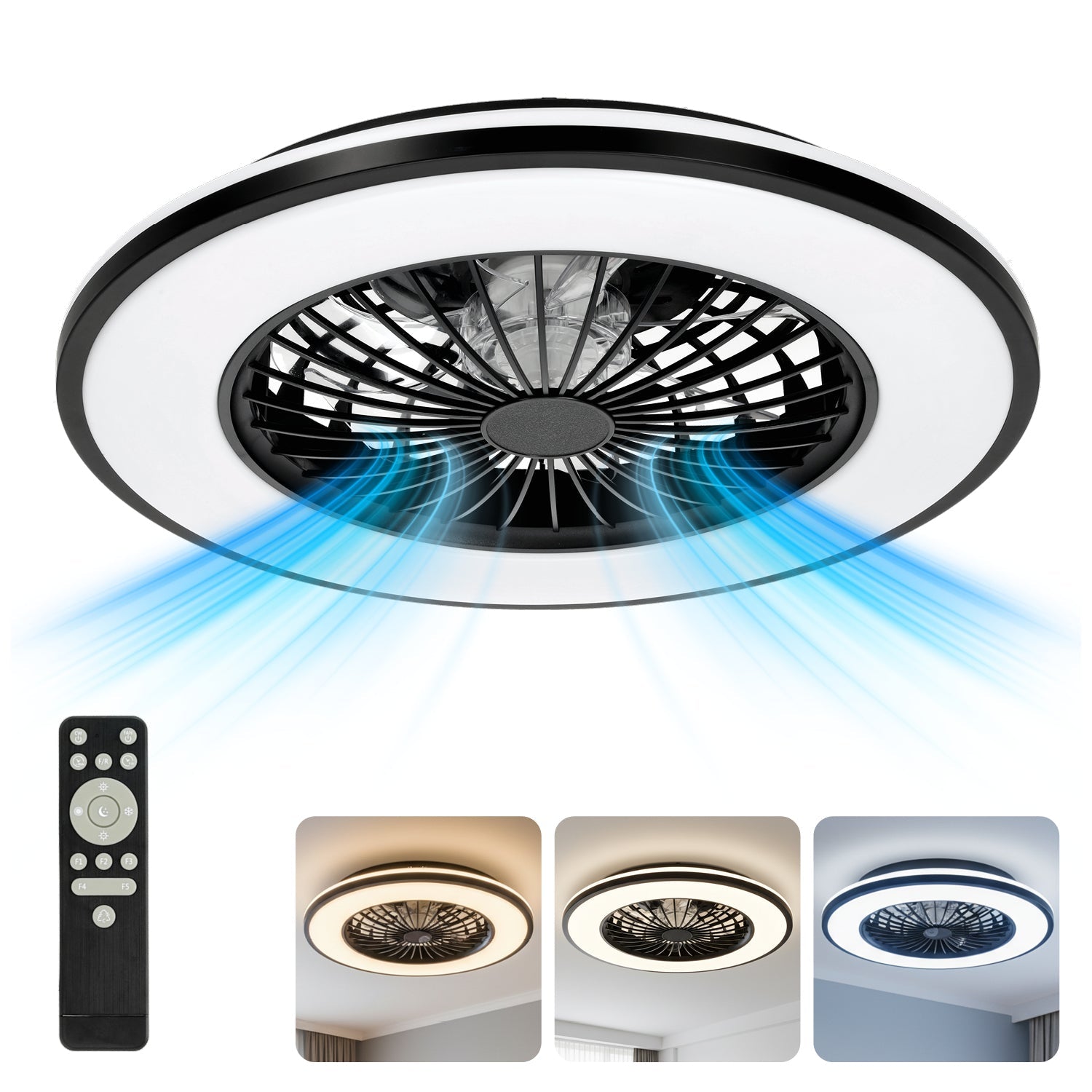 Wentylator sufitowy z oświetleniem LED 3CCT – tryb lato i zima