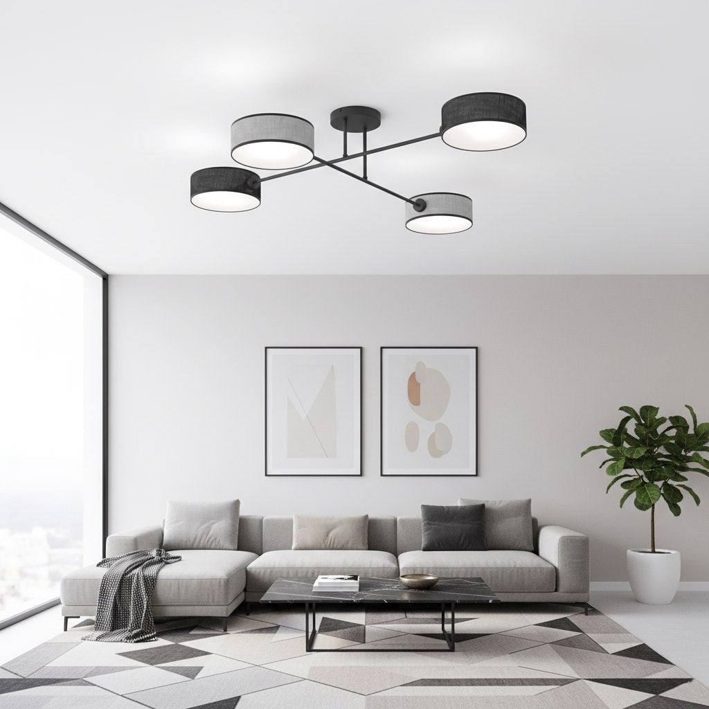 Plafon Sufitowy Japandi Sputnik Czarny 4W – Nowoczesny Loft - LAITICA