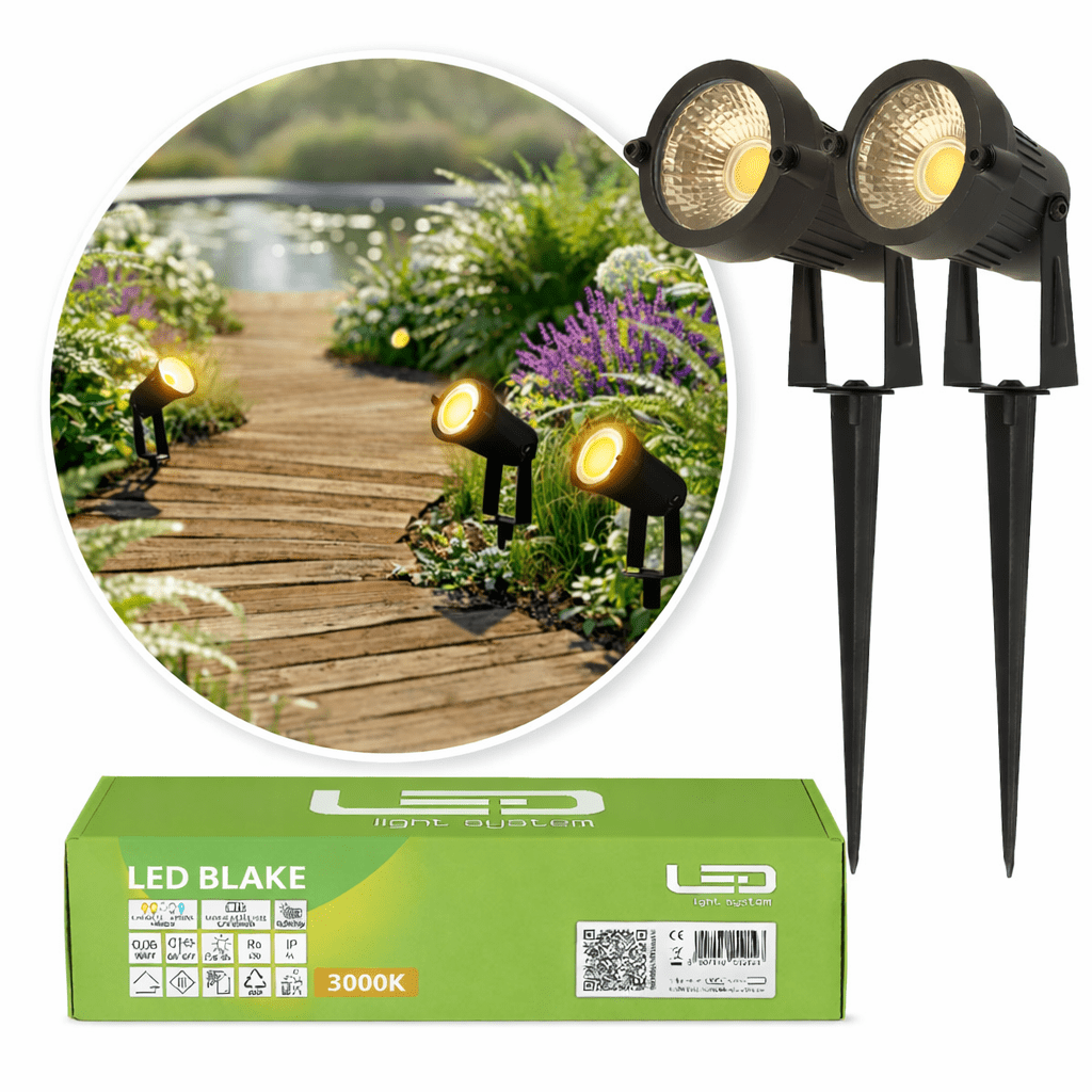 Reflektor LED do Ogrodu 5W 3000K IP65 Lampa Ogrodowa Zewnętrzna - 2szt - LAITICA