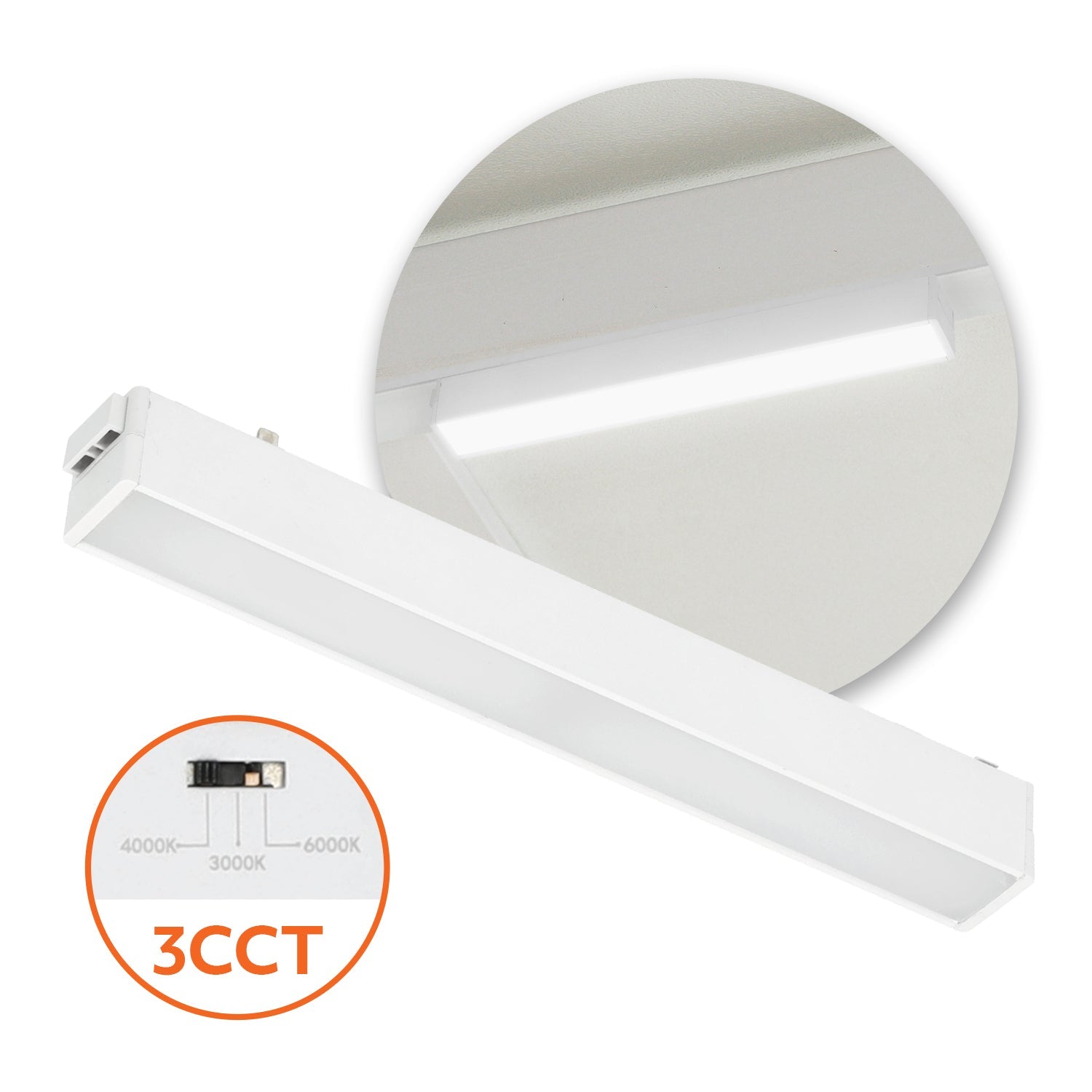 Reflektor magnetyczny LED 10W 3CCT biały – widok z przodu