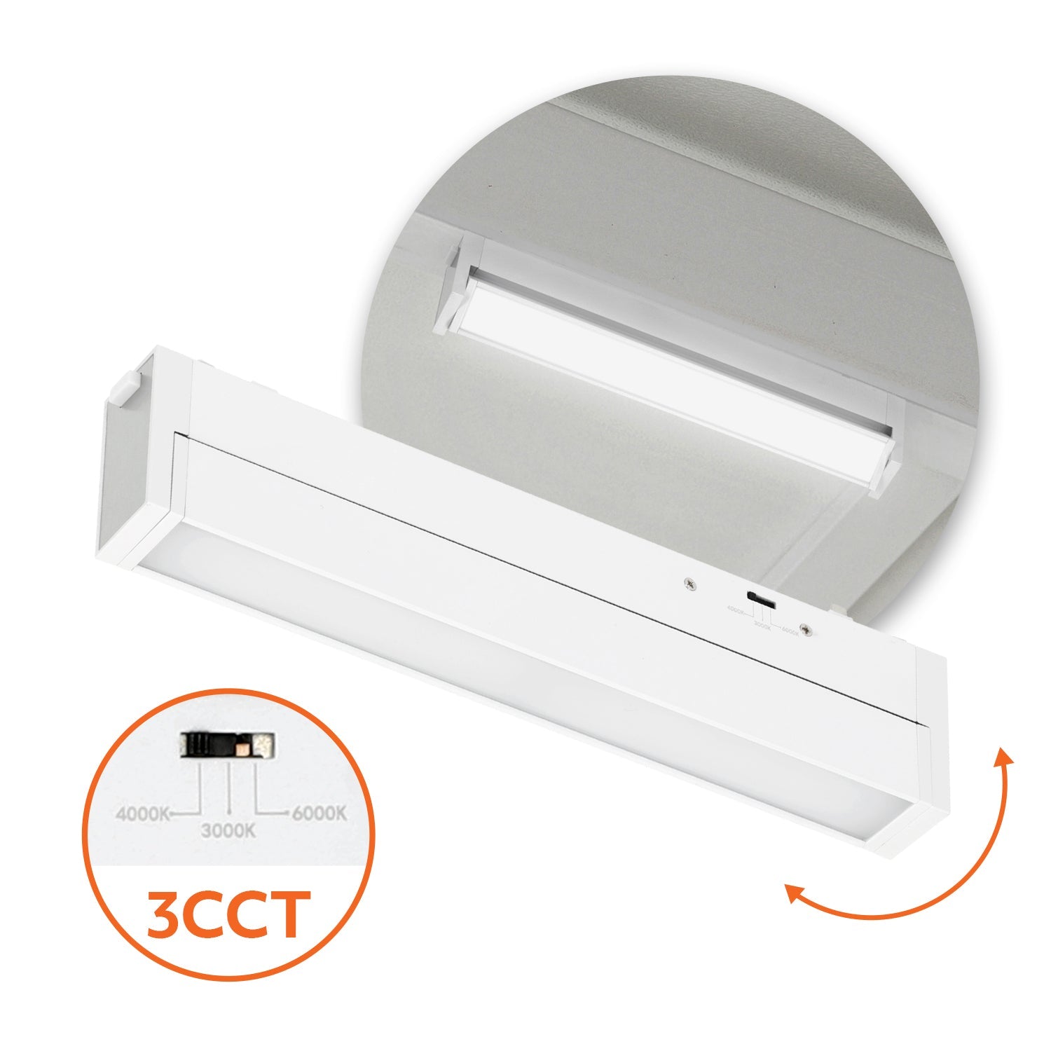 Reflektor magnetyczny LED 10W 3CCT do szyny magnetycznej natynkowej – biały - LAITICA