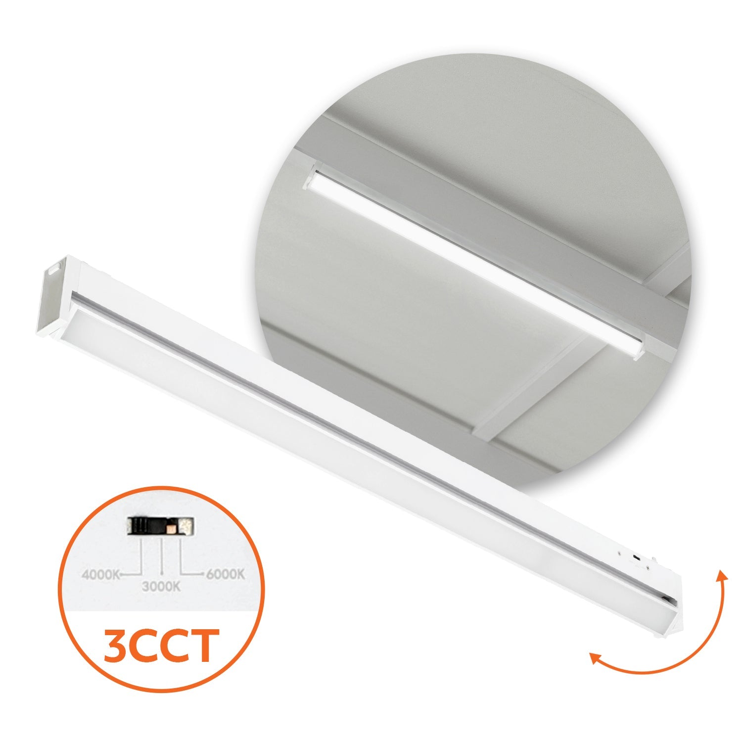 Reflektor magnetyczny LED 20W 3CCT do szyny magnetycznej natynkowej – biały - LAITICA