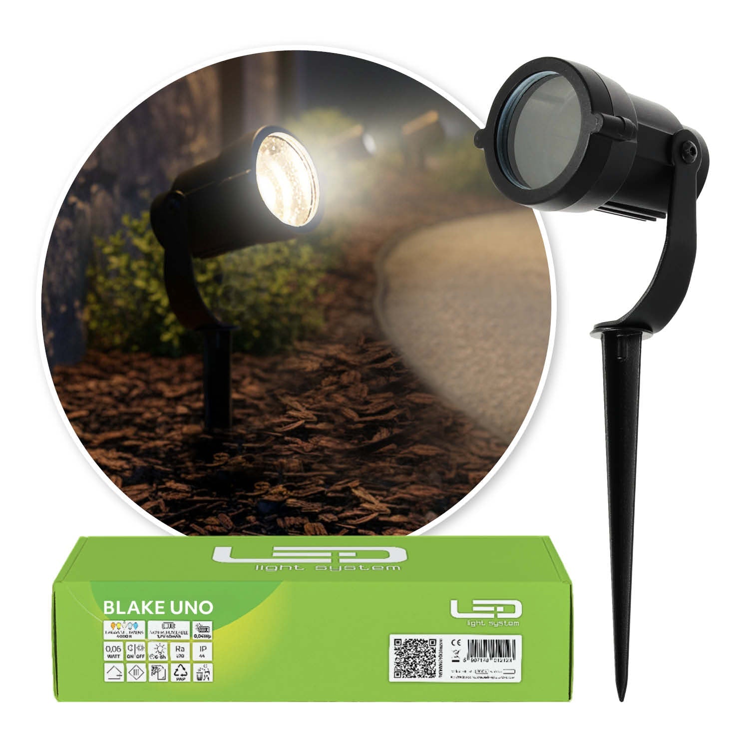 Reflektor Ogrodowy GU10 IP65 Czarny Lampa Ogrodowa Punktowa Zewnętrzna - LAITICA