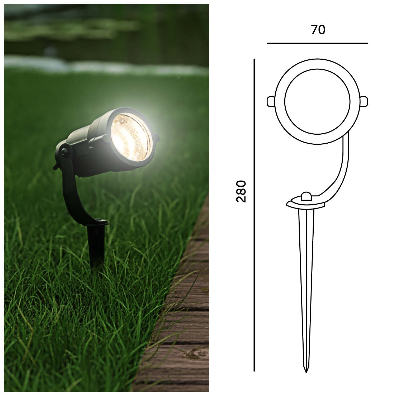 Reflektor Ogrodowy GU10 IP65 Lampa Ogrodowa Punktowa Zewnętrzna - 6szt - LAITICA