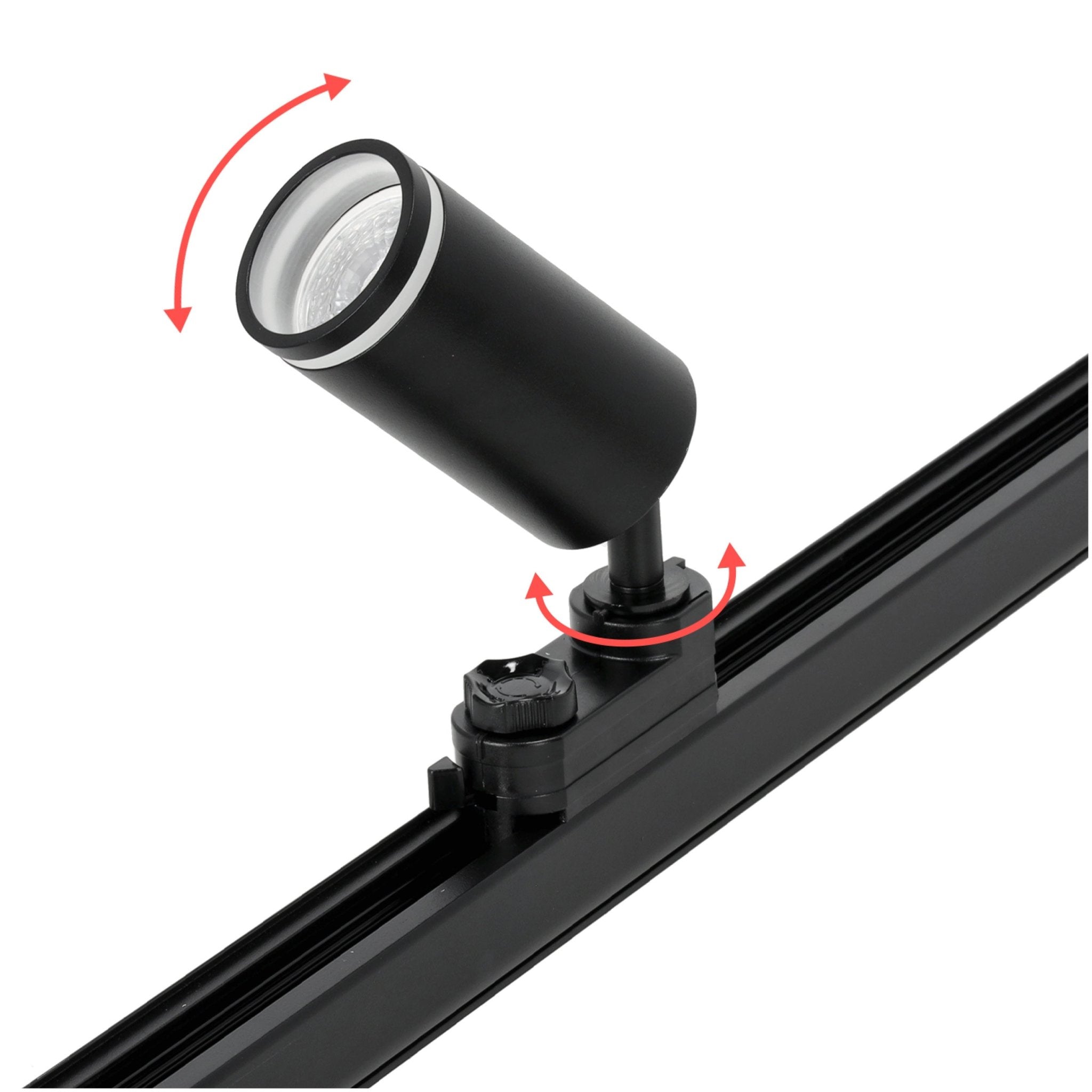 Reflektor Szynowy Czarny Ruchomy 1xGU10 Lampa na Szynoprzewód - LAITICA