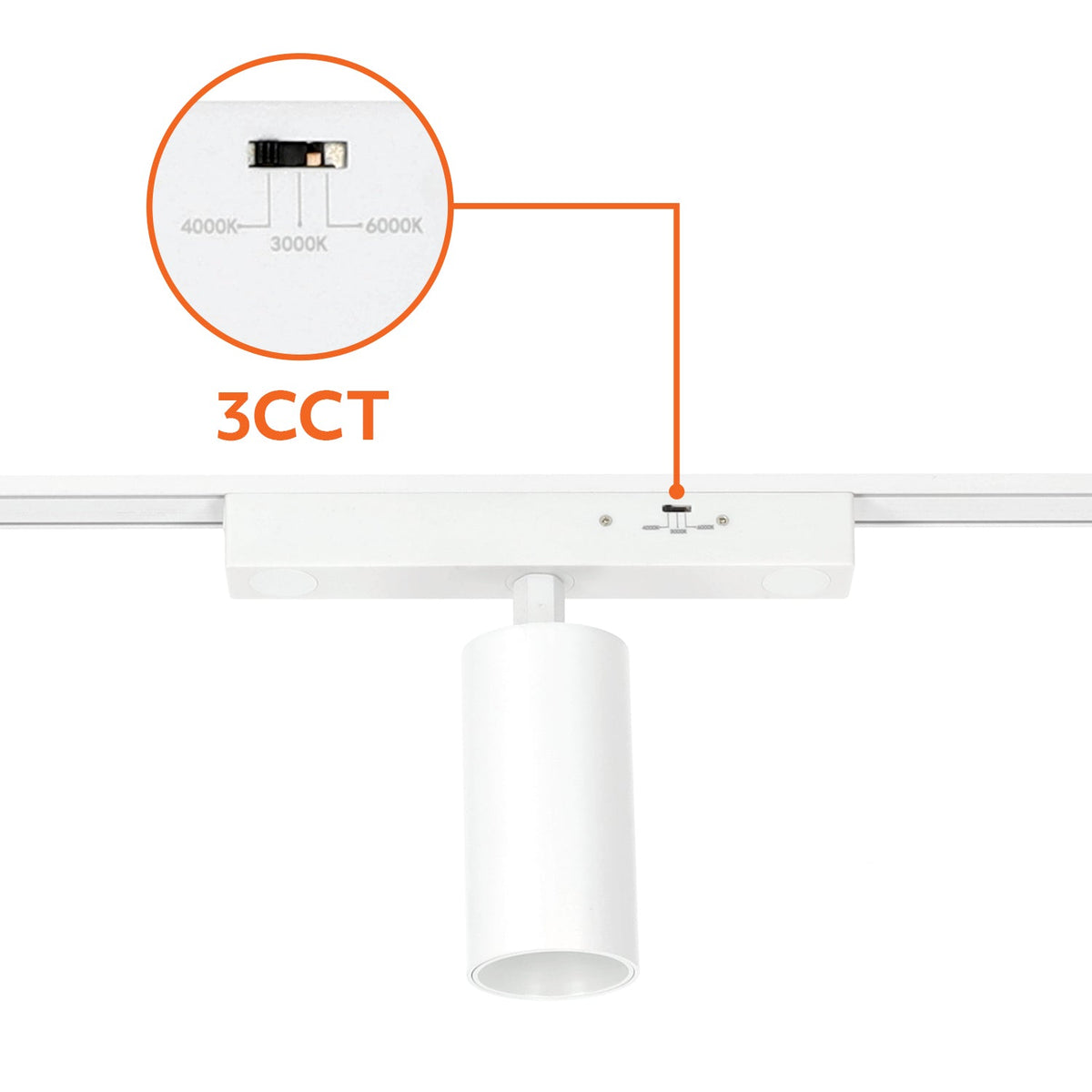 Reflektor Szynowy Magnetyczny LED 10W 3CCT Biały | Do Szyn Natynkowych - LAITICA