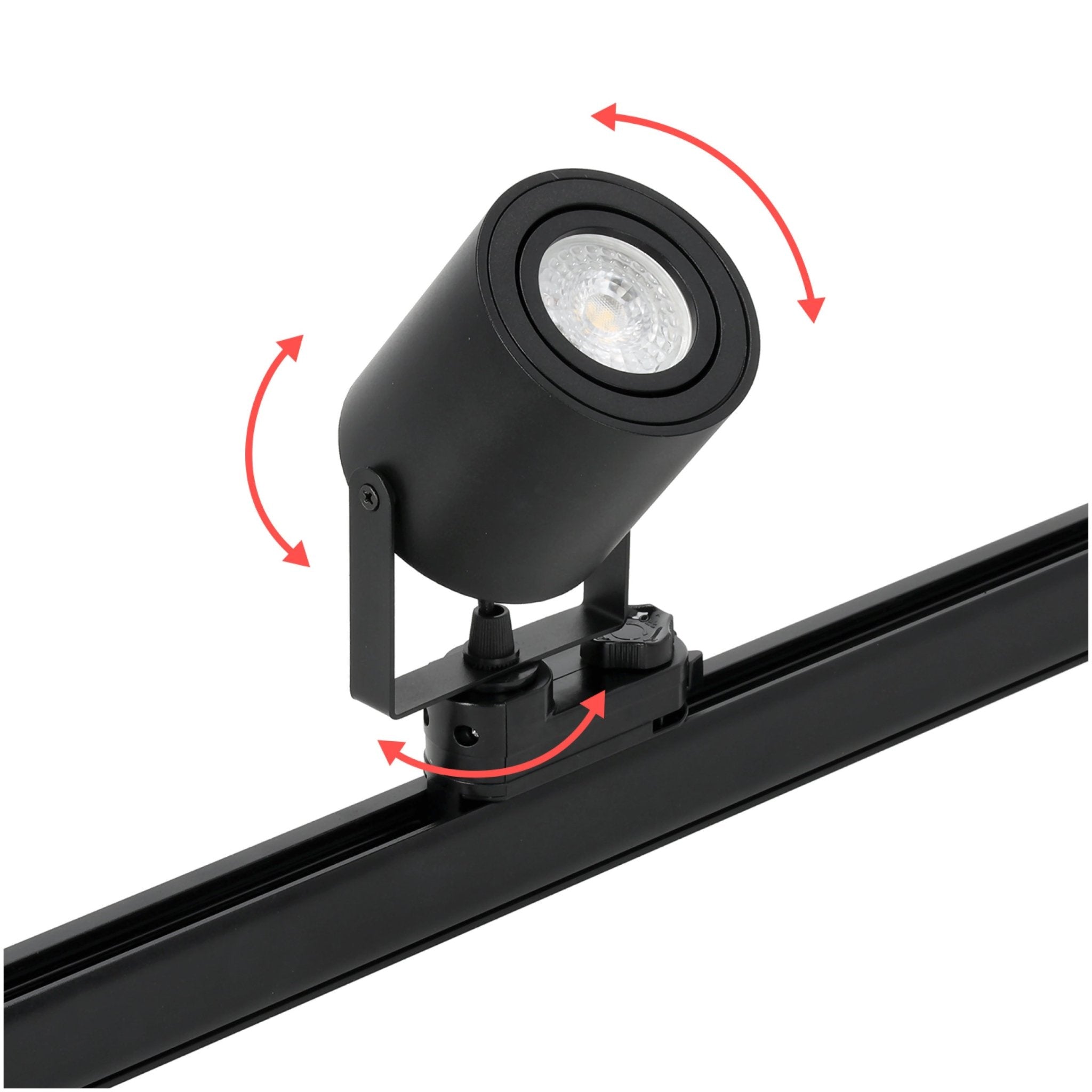 Reflektor Szynowy Spot Czarny Oprawa GU10 do Systemu Szynowego Regulowana - LAITICA