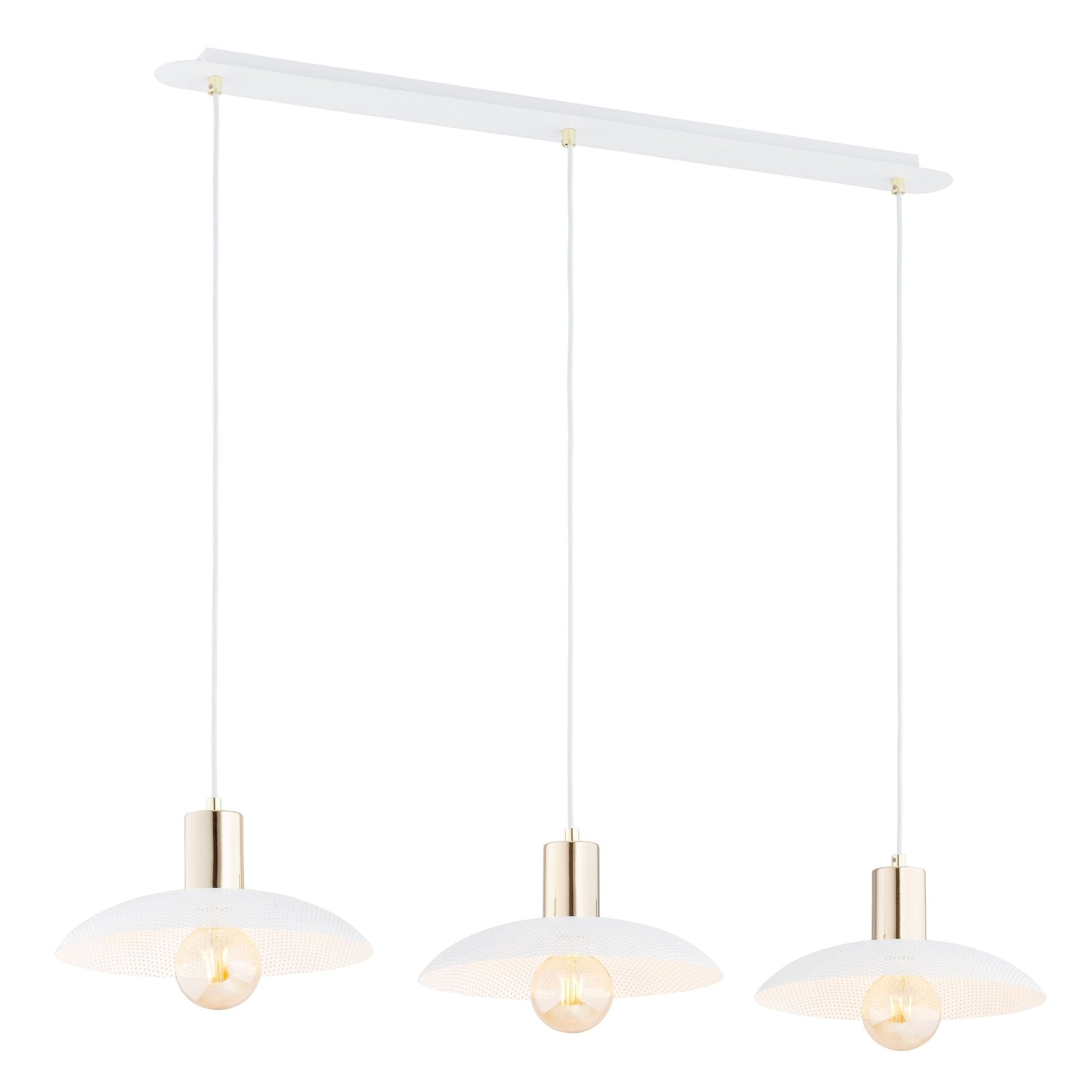 Regulowana lampa sufitowa NELI BIAŁA 3 klosze E27 lampa wisząca - LAITICA