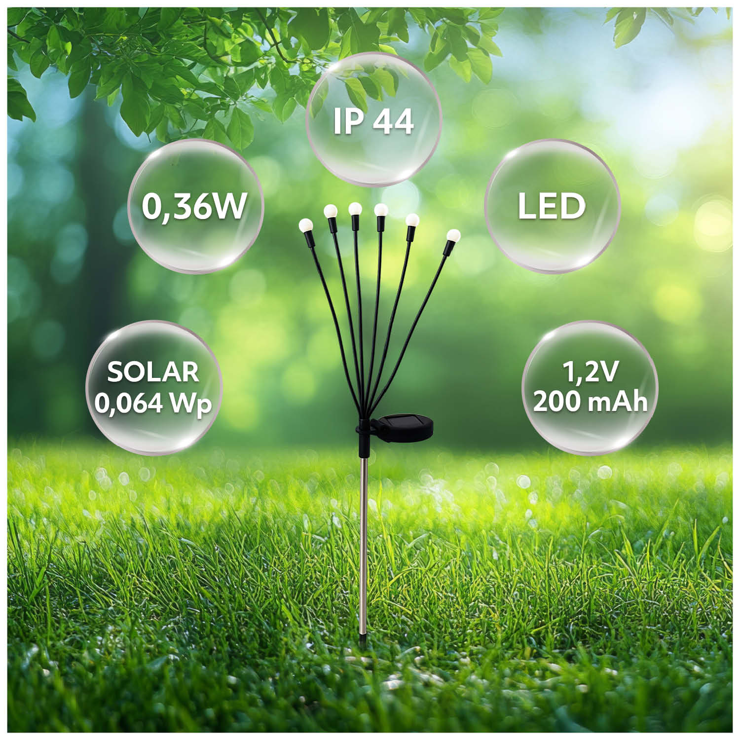 Solarna lampa ogrodowa LED – dekoracyjny słupek dekoracyjny 2szt - LAITICA