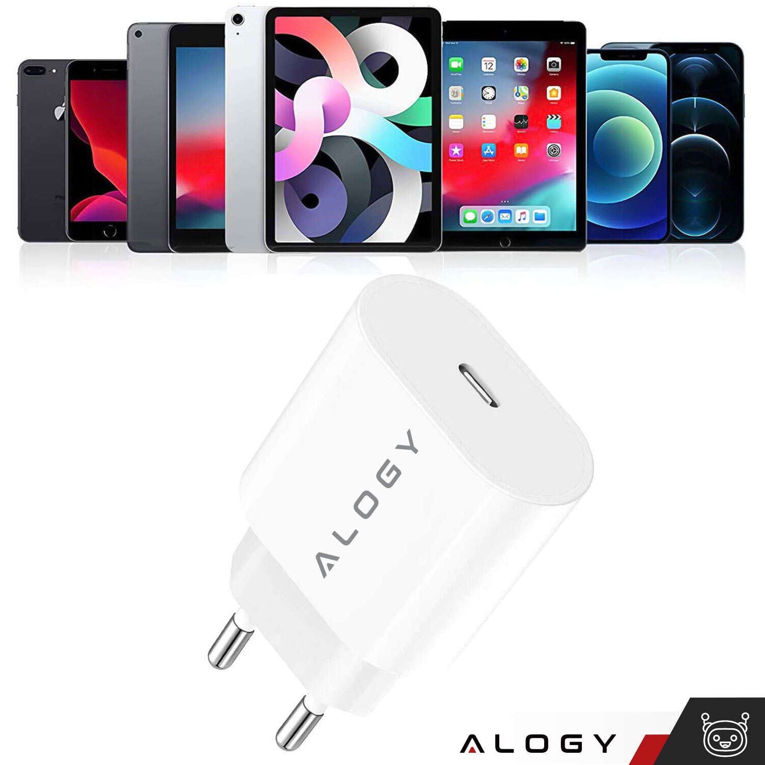 Szybka Ładowarka sieciowa 20W Mocna do iPhone ALOGY USB - C USB typ C PD GaN - LAITICA