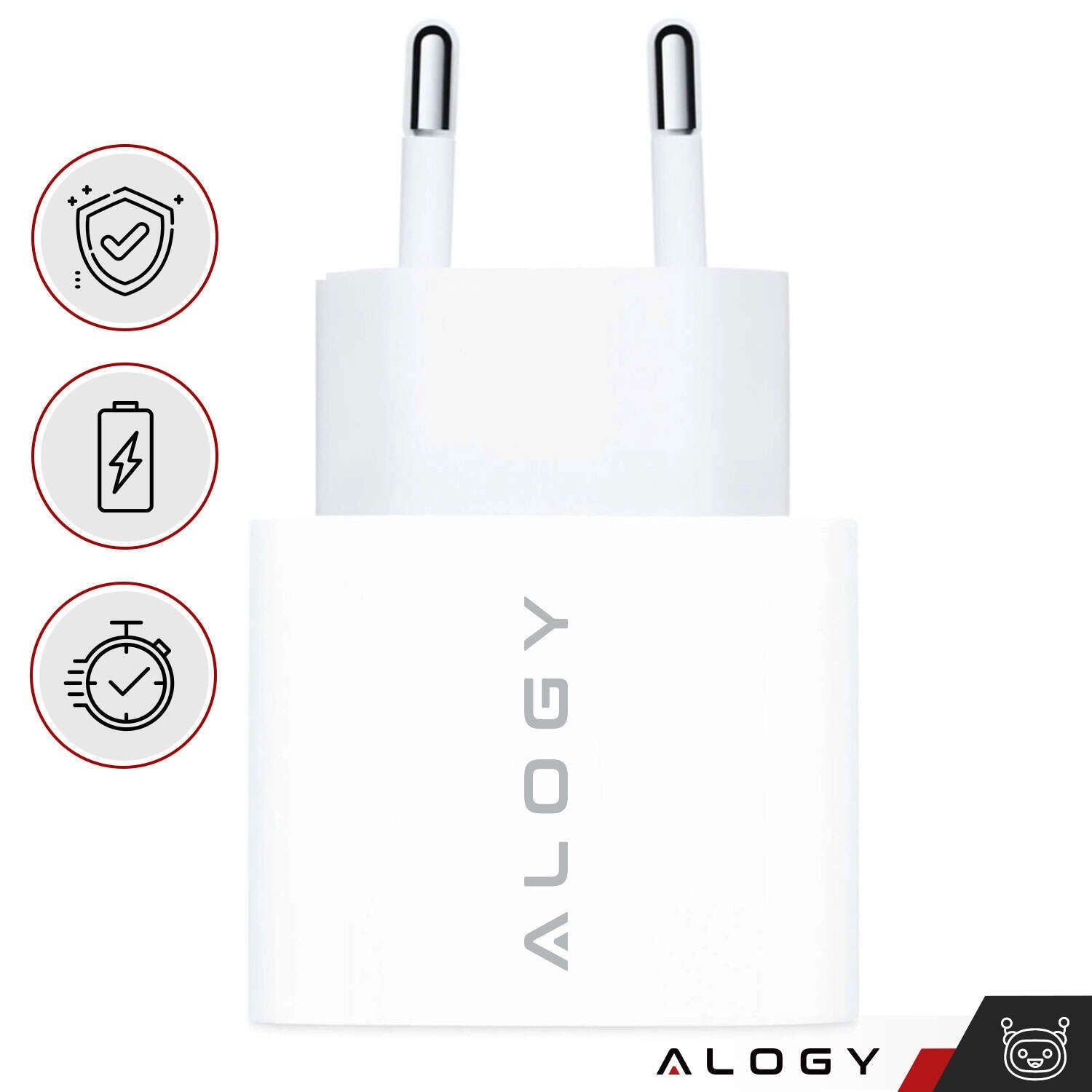 Szybka Ładowarka sieciowa 20W Mocna do iPhone ALOGY USB - C USB typ C PD GaN - LAITICA