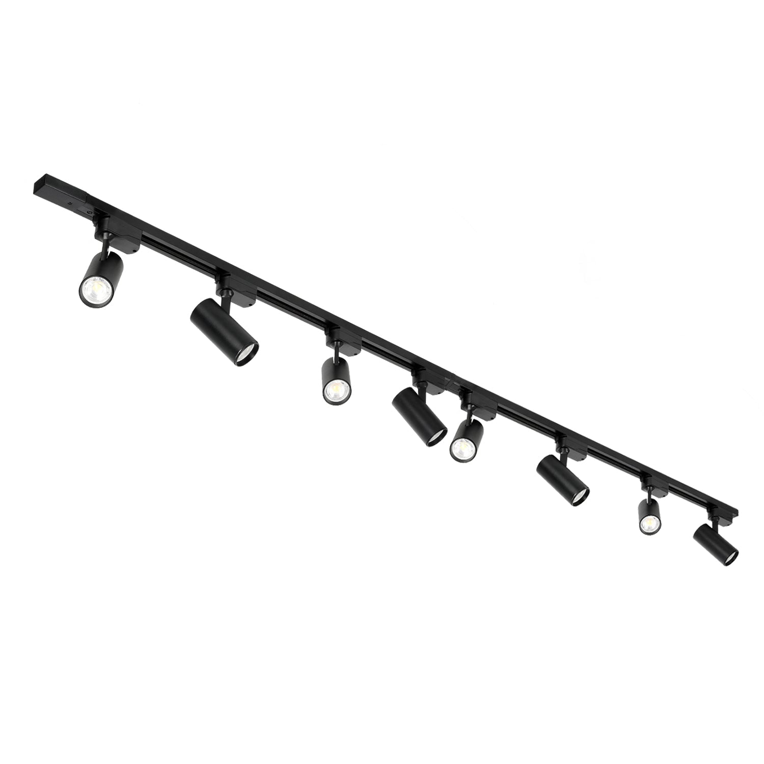 Szynoprzewód Zestaw Szyna 1mx1m + 8x Lampa GU10 LED | Oświetlenie szynowe czarne + łącznik - LAITICA