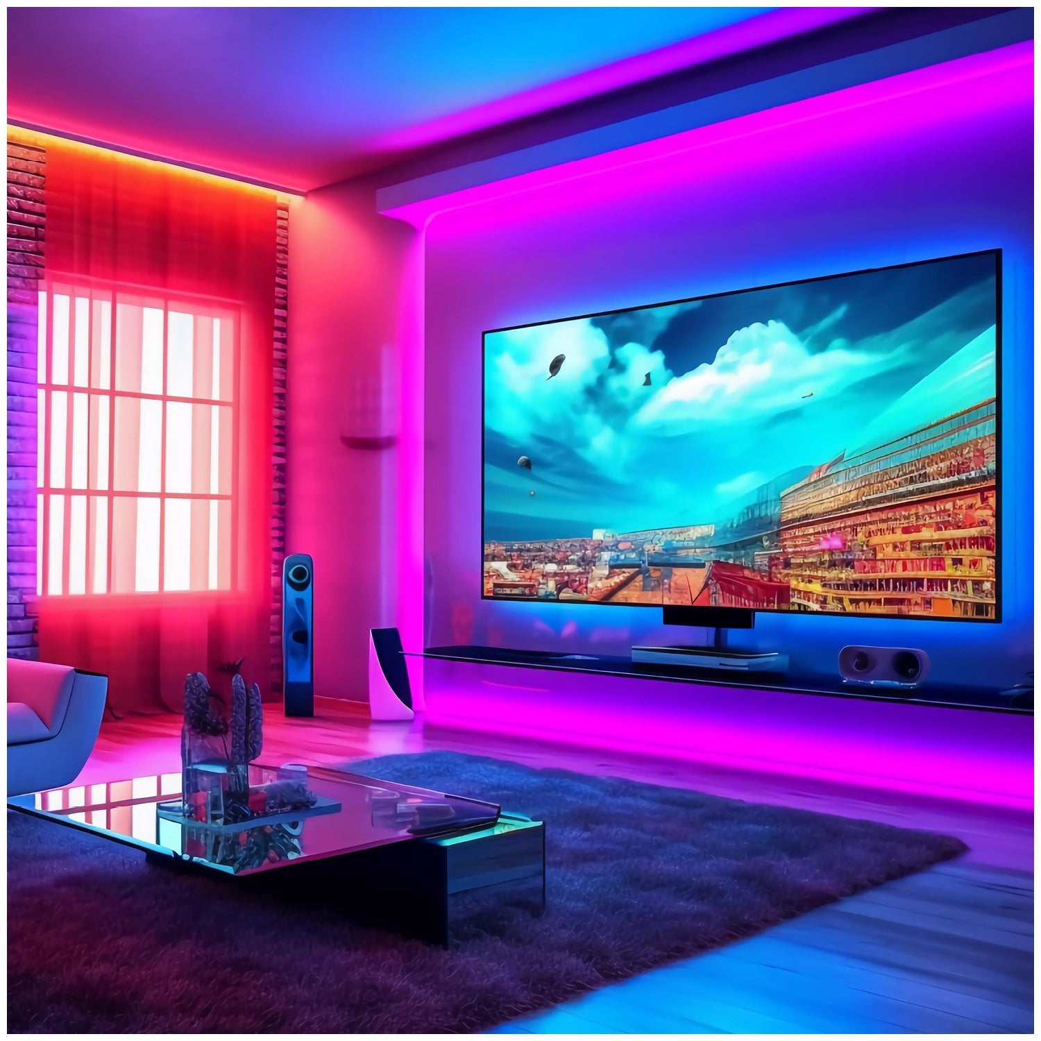Taśma LED 15M RGB Kolorowa SMART HOME Aplikacja Miganie w Rytm Muzyki PILOT - LAITICA