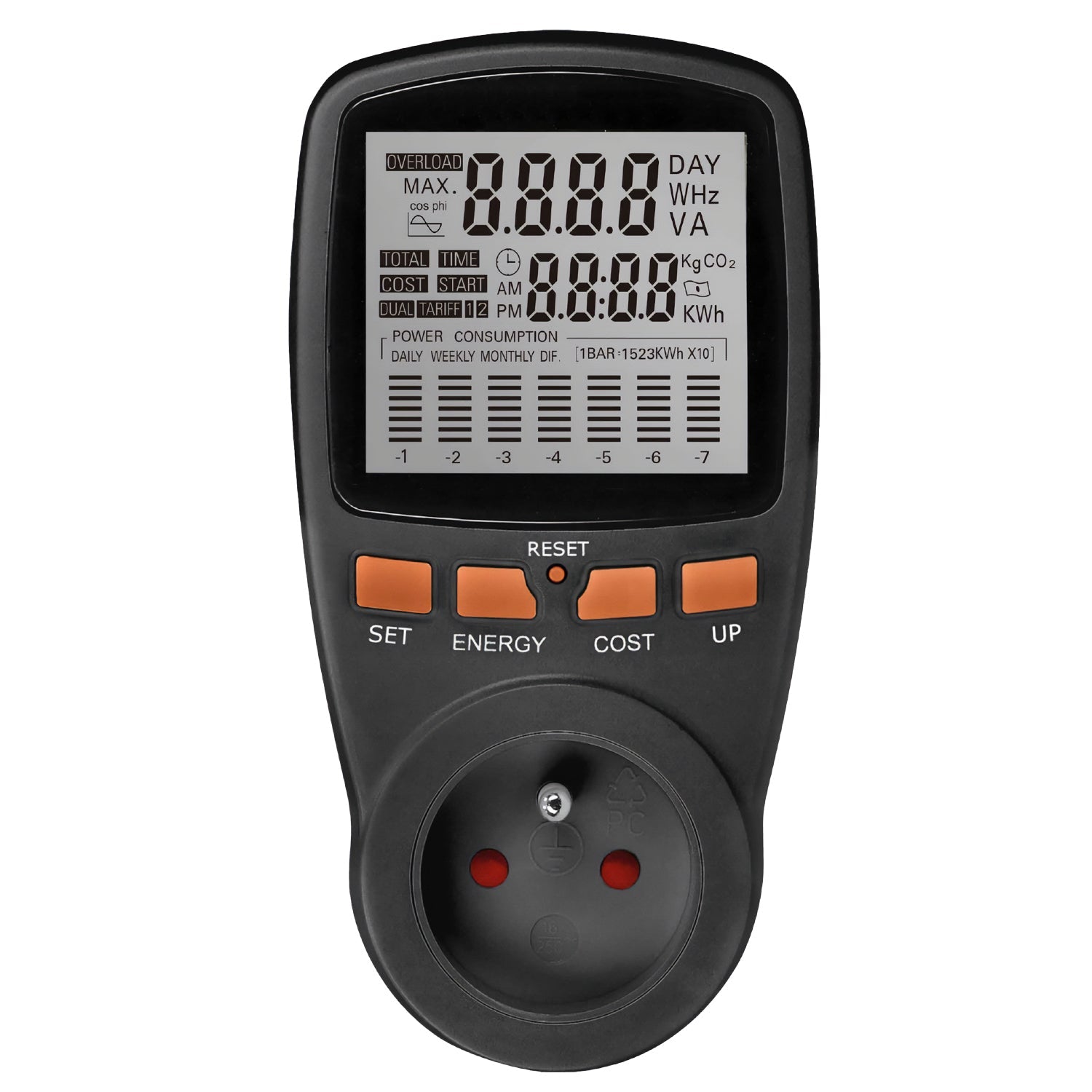 Watomierz Miernik Energii Elektrycznej Mocy Licznik Zużycia Prądu Kosztów - LAITICA