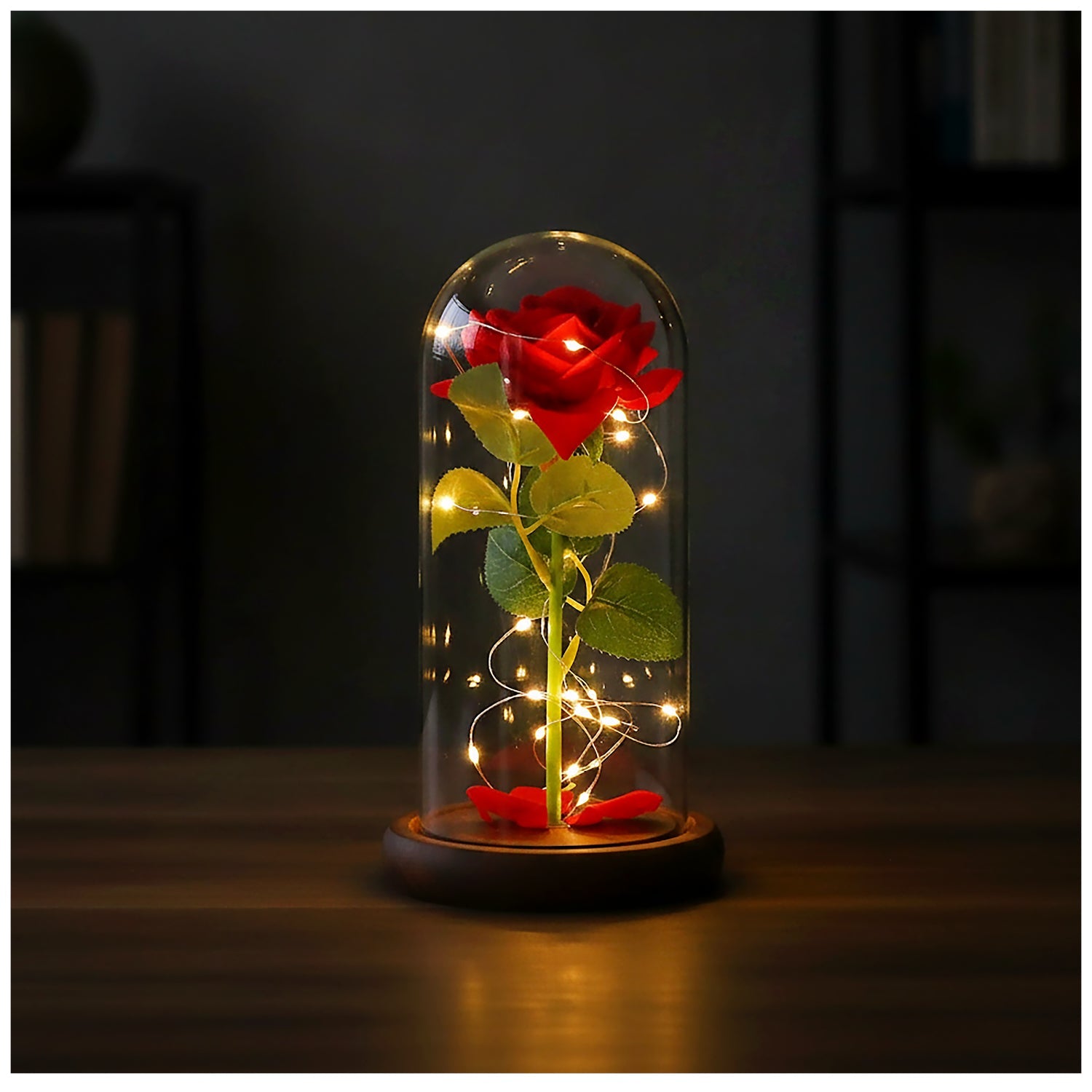 Wieczna róża LED w szkle – lampka dekoracyjna