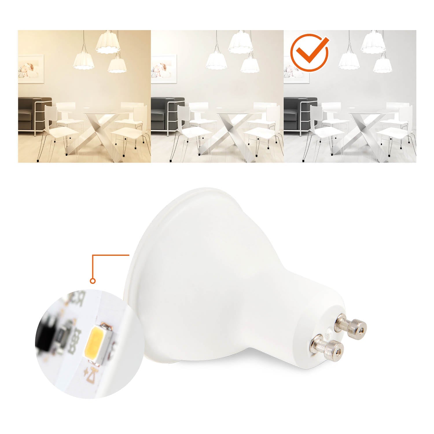 Żarówka LED GU10 7W barwa zimnobiała 600lm - LAITICA