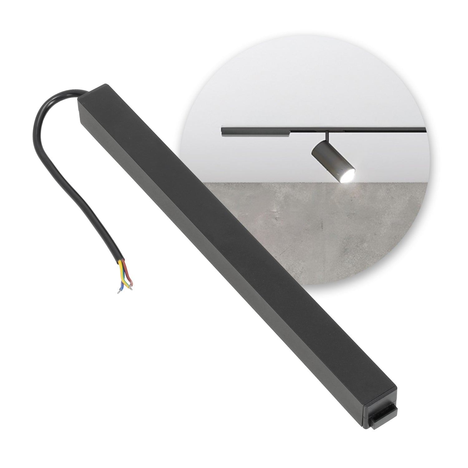 Zasilacz 100W do szyny magnetycznej natynkowej 1 - fazowej 48V – czarny - LAITICA