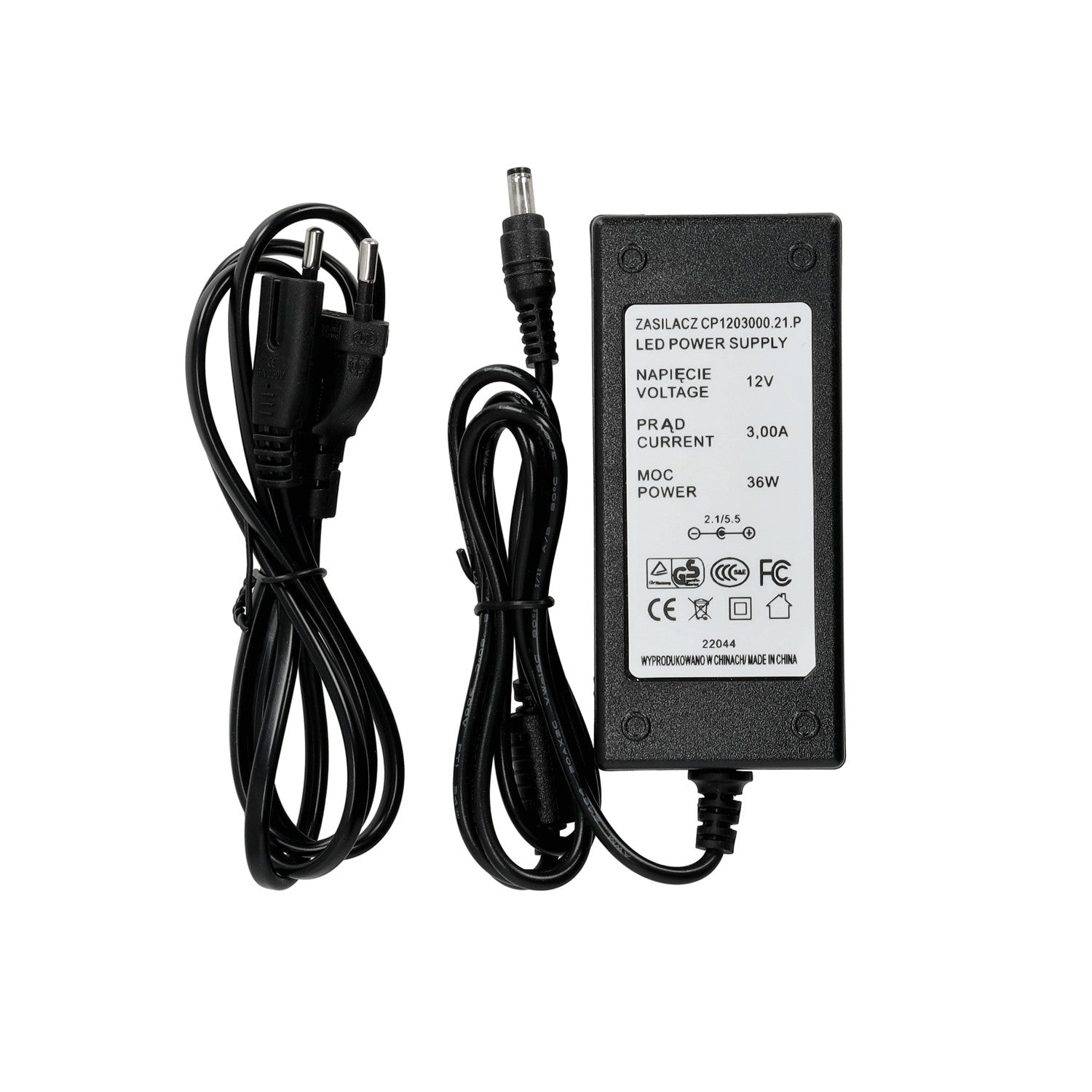 Zasilacz DESKTOP 12V 36W napięciowy 3,0A CZARNY - LAITICA