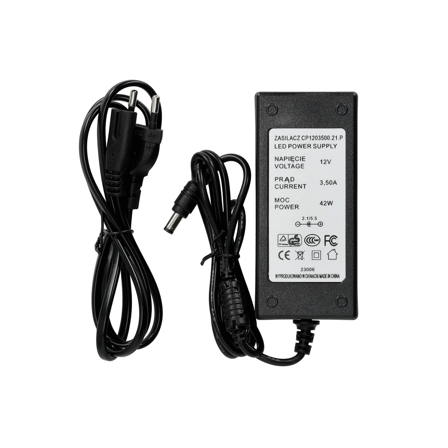 Zasilacz DESKTOP 12V 42W napięciowy 3,5A CZARNY - LAITICA