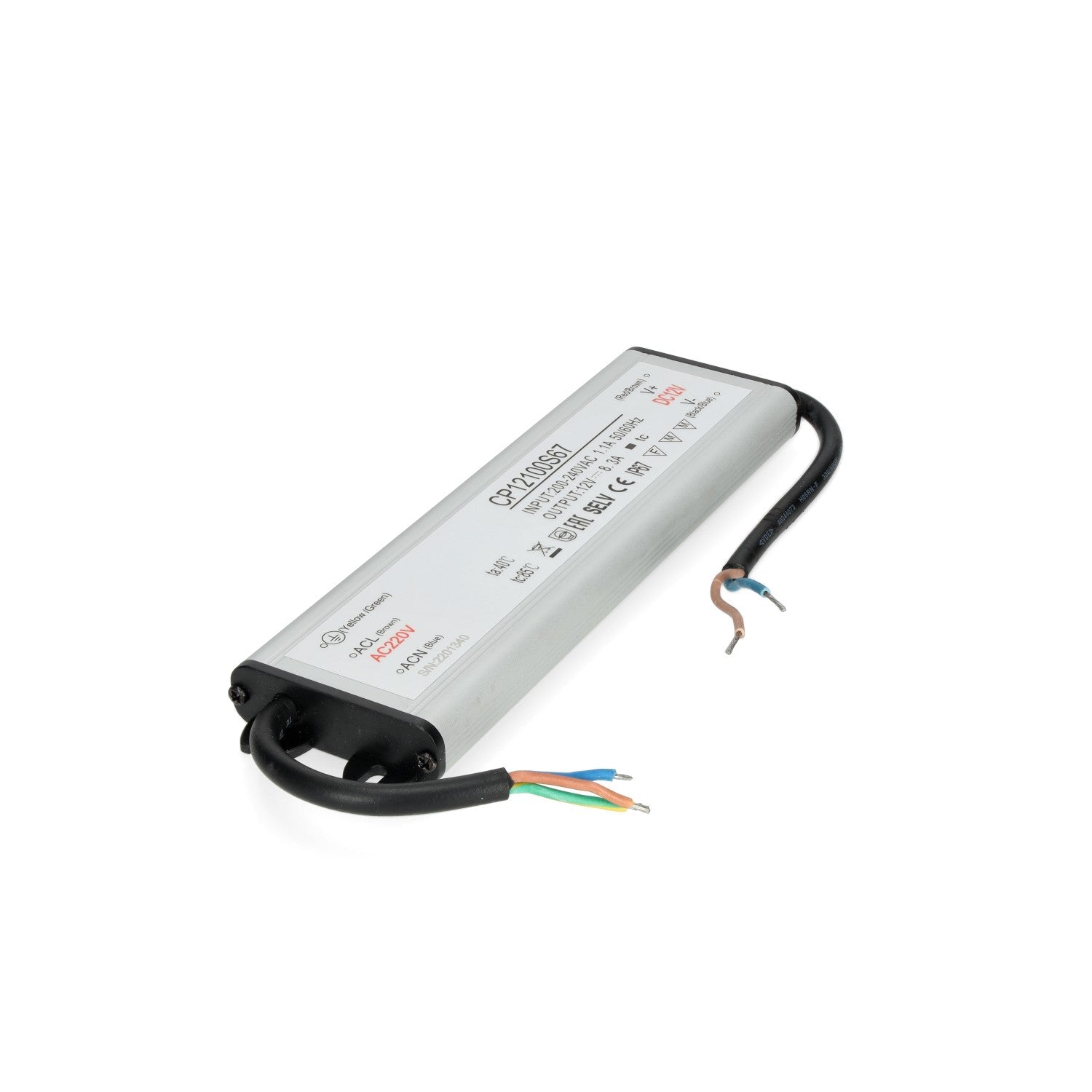 Zasilacz LED instalacyjny TAŚMY LED 12V 100W 8,3A IP67 - LAITICA