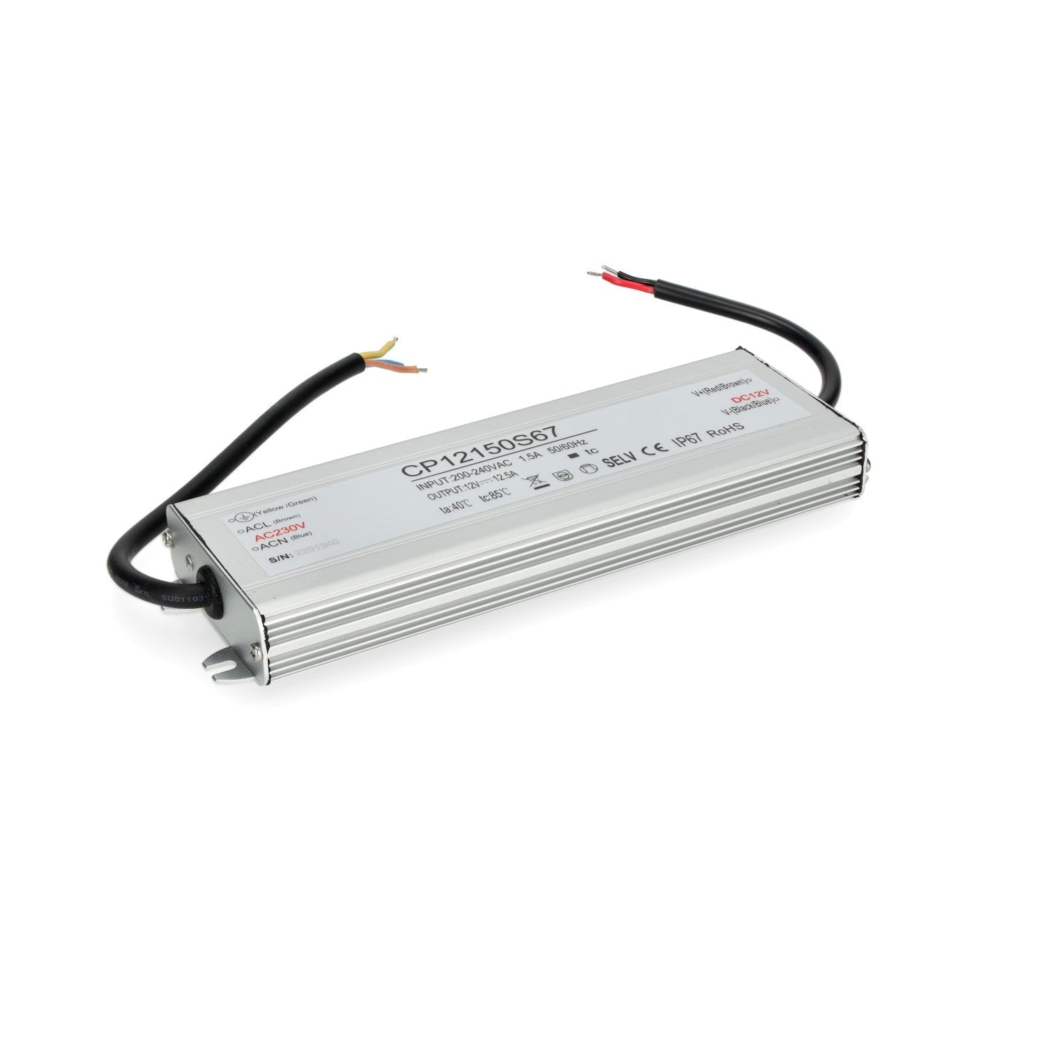 Zasilacz LED instalacyjny TAŚMY LED 12V 150W 12,5A IP67 - LAITICA