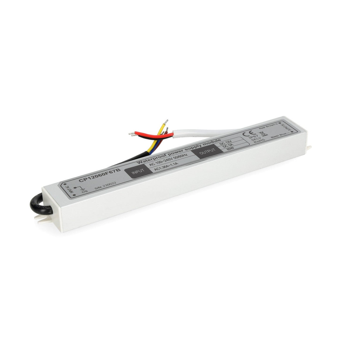 Zasilacz LED instalacyjny TAŚMY LED 12V 60W 5,0A IP67 - LAITICA