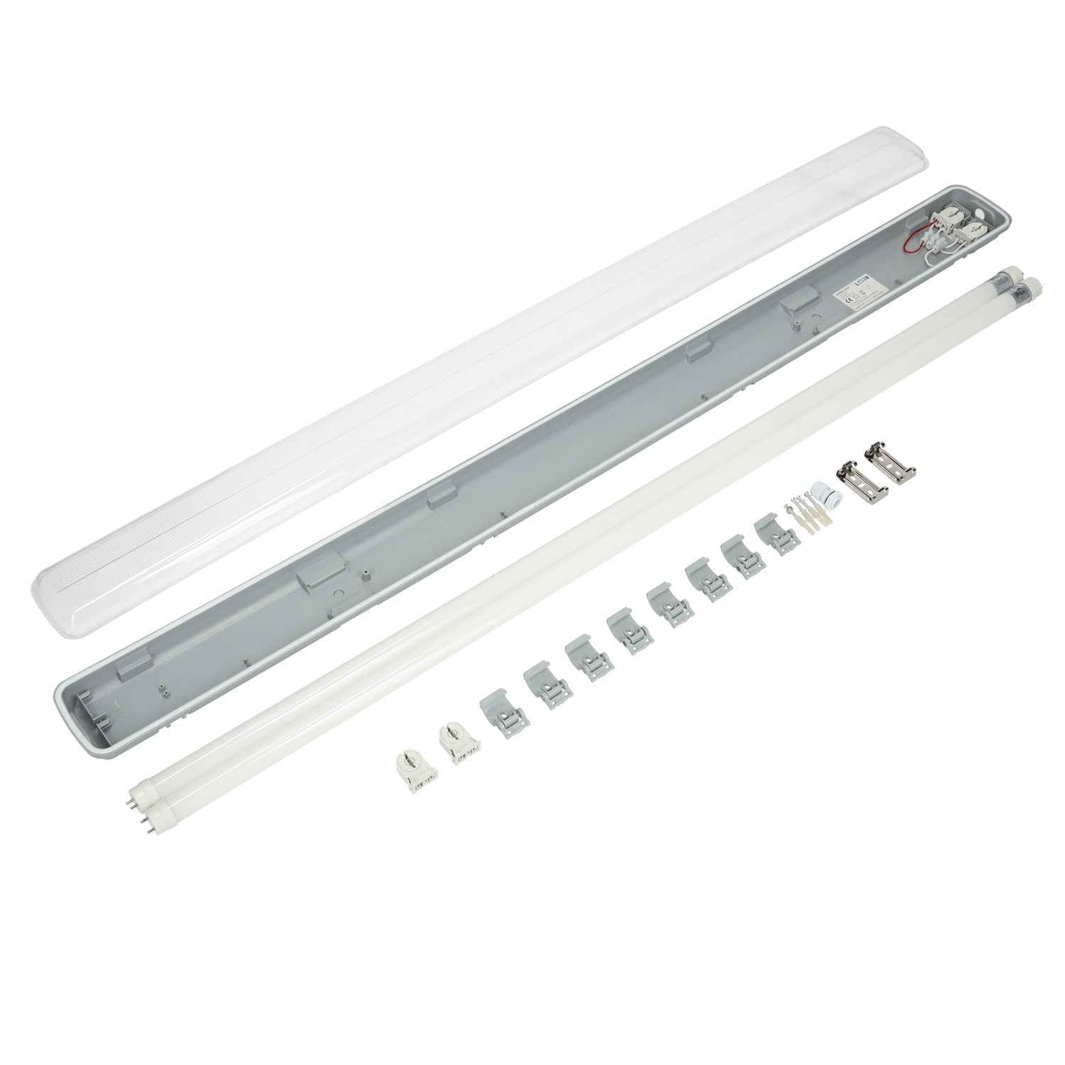 Zestaw 1x oprawa hermetyczna AQUA M 2x120 + 2x świetlówka 18W zimnobiała - LAITICA