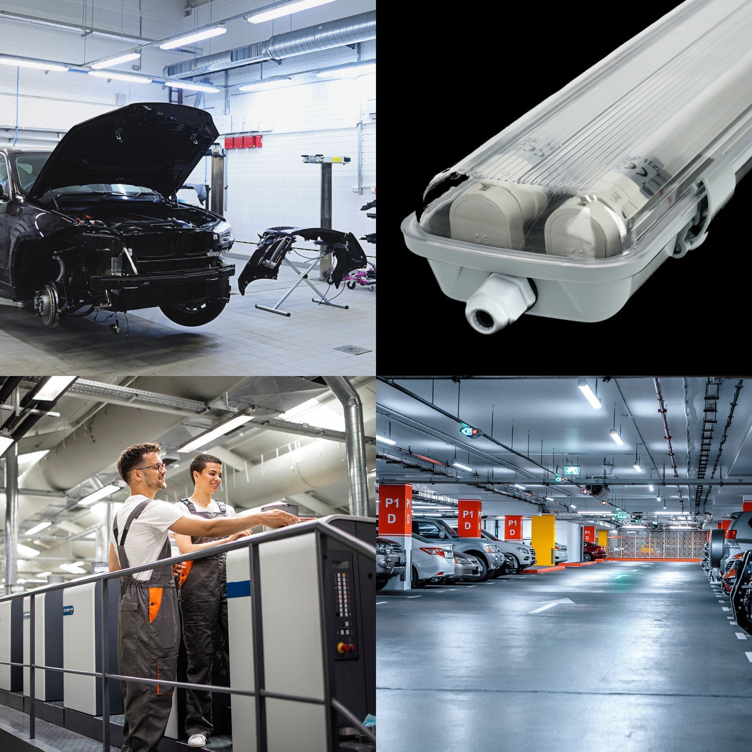 Zestaw 4x oprawa hermetyczna AQUA M 2x120 + 8x świetlówka 18W neutralna - LAITICA