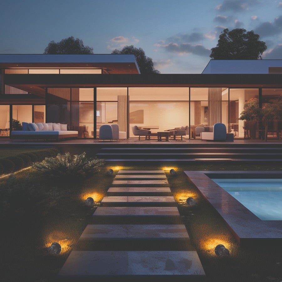 ZESTAW 6x Lampa ogrodowa PORTO + 6x żarówka GU10 3W premium CIEPŁOBIAŁA - LAITICA