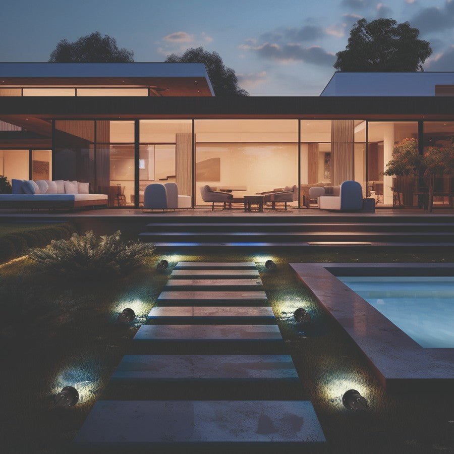 ZESTAW 6x Lampa ogrodowa PORTO + 6x żarówka GU10 3W premium ZIMNA - LAITICA