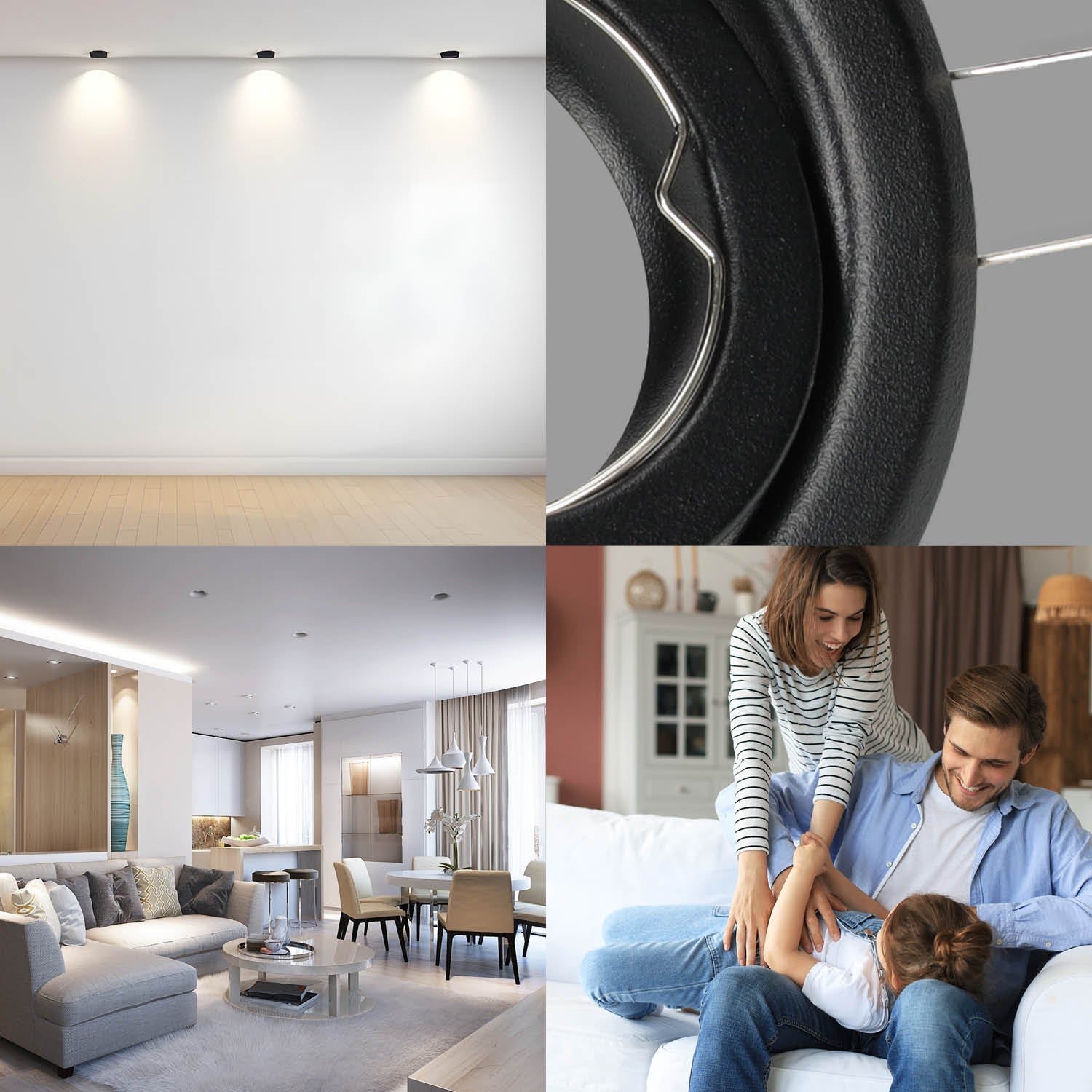 Zestaw 6x oprawa halogenowa LUMO1 mat czarny + LED GU10 5W neutralna - LAITICA