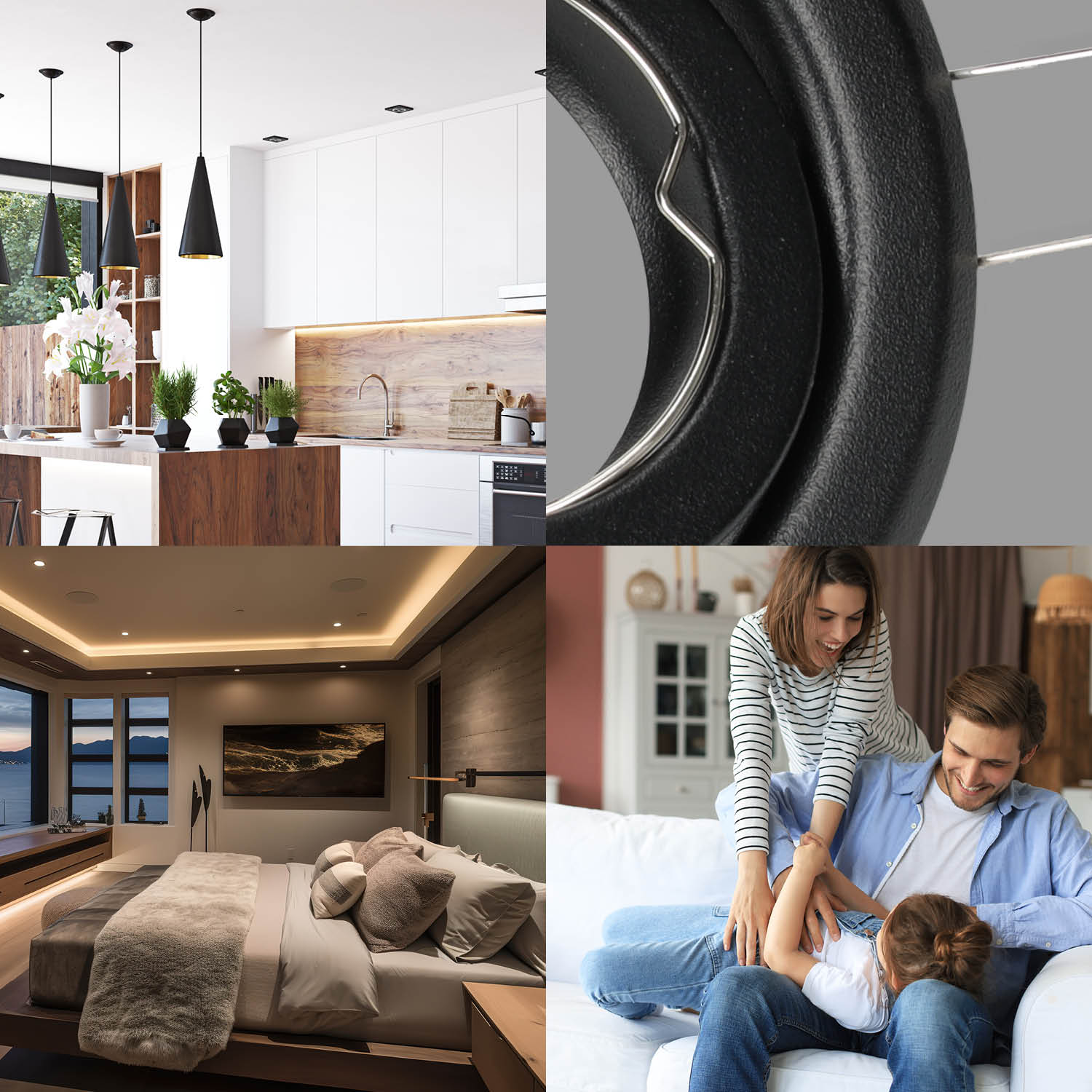 Zestaw 6x oprawa halogenowa LUMO1 mat czarny + LED GU10 5W neutralna biała PREMIUM - LAITICA