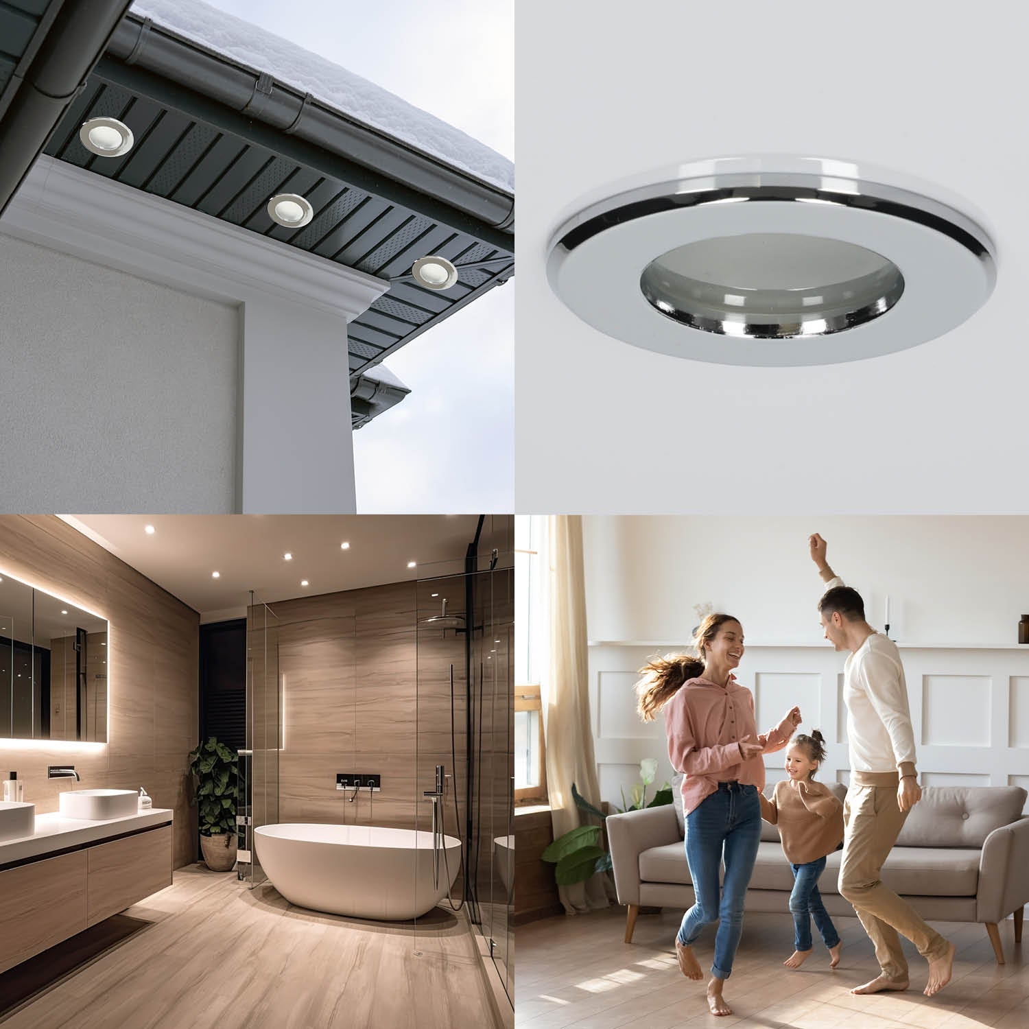 Zestaw 6x oprawa halogenowa LUMO11 chrom + LED GU10 5W zimnobiała - LAITICA