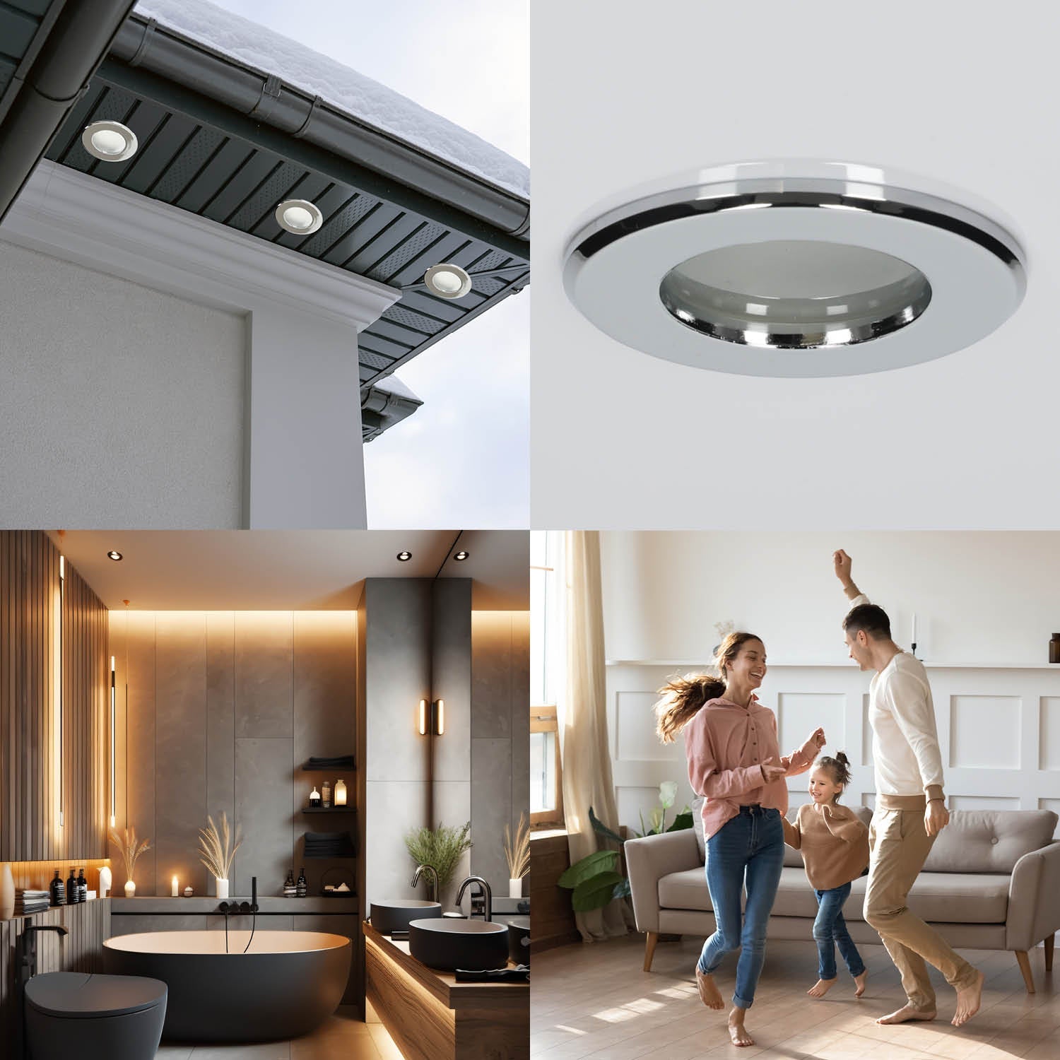 Zestaw 6x oprawa halogenowaLUMO11 chrom + LED GU10 5W neutralna biała PREMIUM - LAITICA