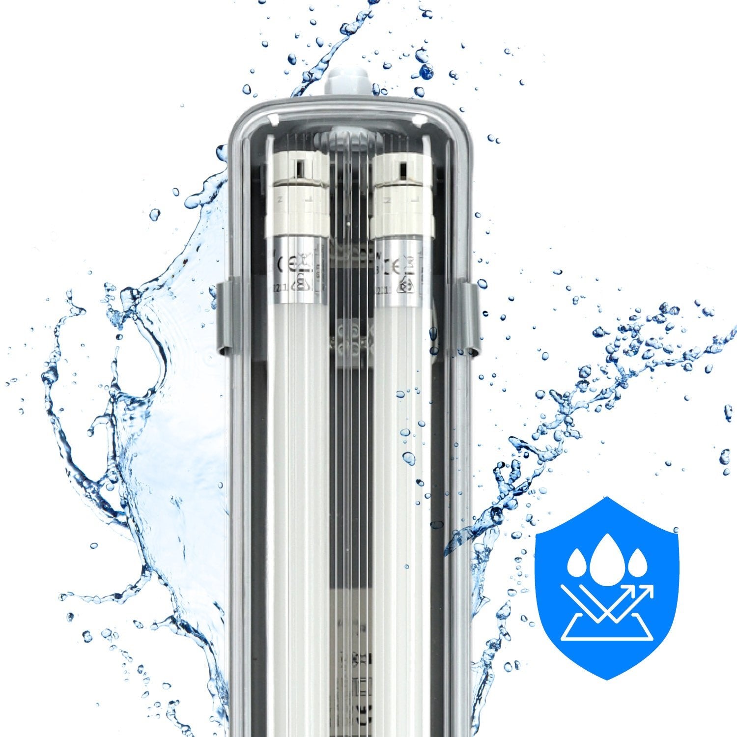 Zestaw 6x oprawa hermetyczna AQUA M 2x120 + 12x świetlówka 18W zimnobiała - LAITICA