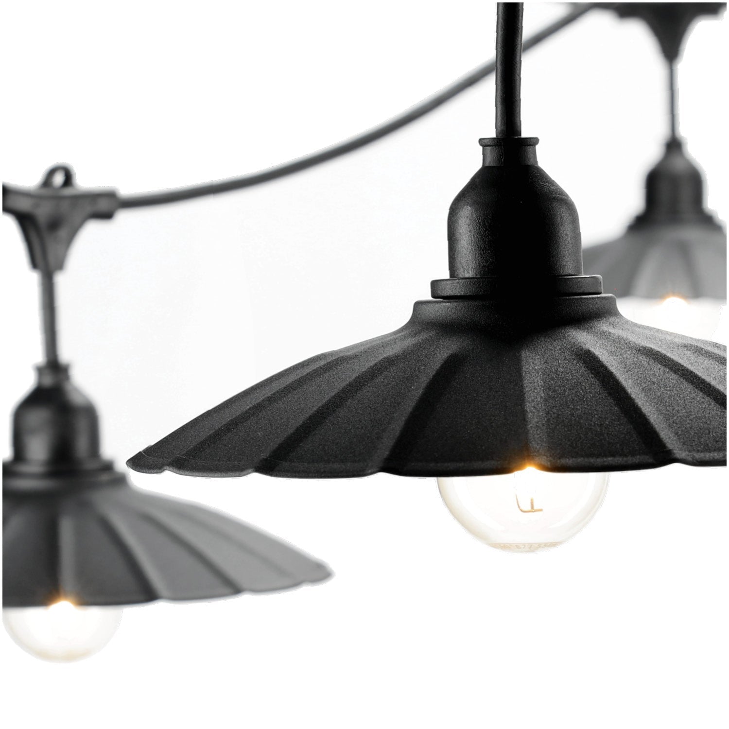 ZESTAW CRETE Girlanda ogrodowa 10m + kabel 10m + 10x klosz czarny M1 +LED - LAITICA