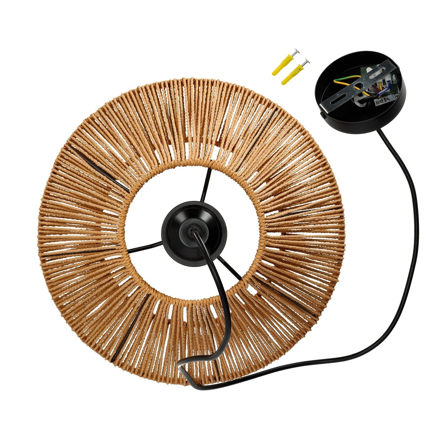 Zestaw Lampa Wisząca Mała Metal Sznurek Boho + Żarówka 7W E27 Barwa Ciepła - LAITICA