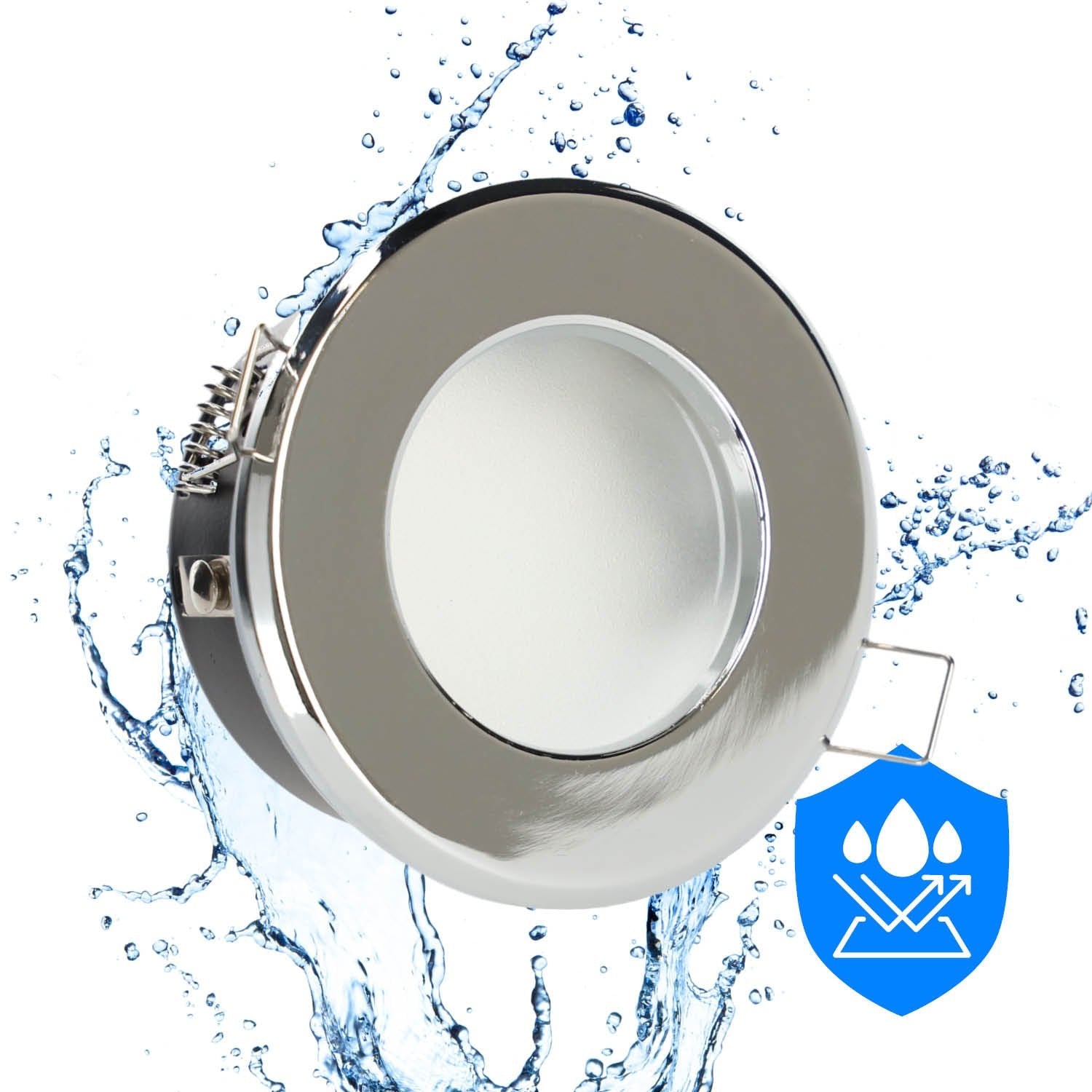 Zestaw oprawa halogenowa LUMO11 chrom + LED GU10 5W ciepłobiała  - LAITICA