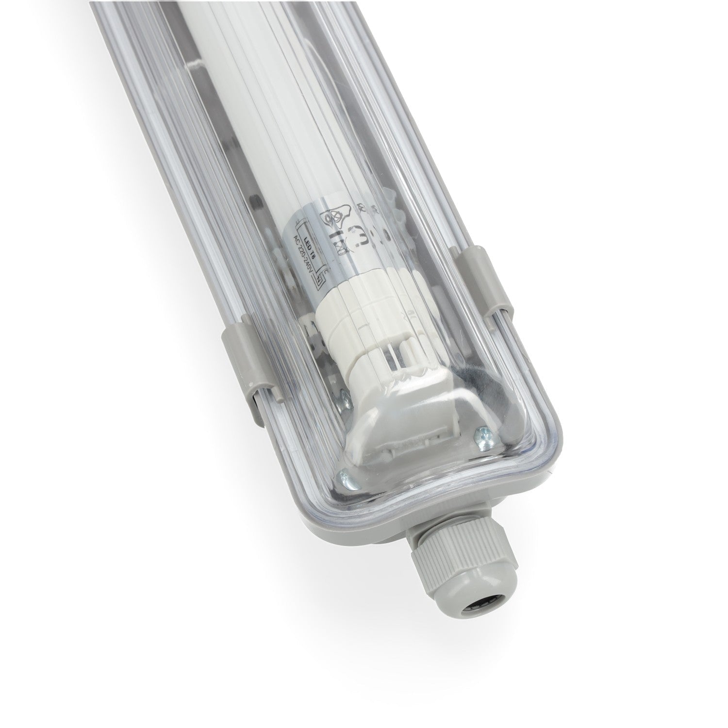 Zestaw oprawa hermetyczna AMPER 1x120 + 2x LED T8 18W barwa neutralna - LAITICA