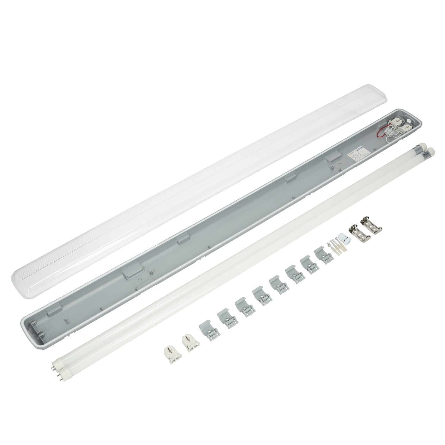 Zestaw oprawa hermetyczna AQUA M 2x120 + 2x LED T8 18W neutralna biała - LAITICA