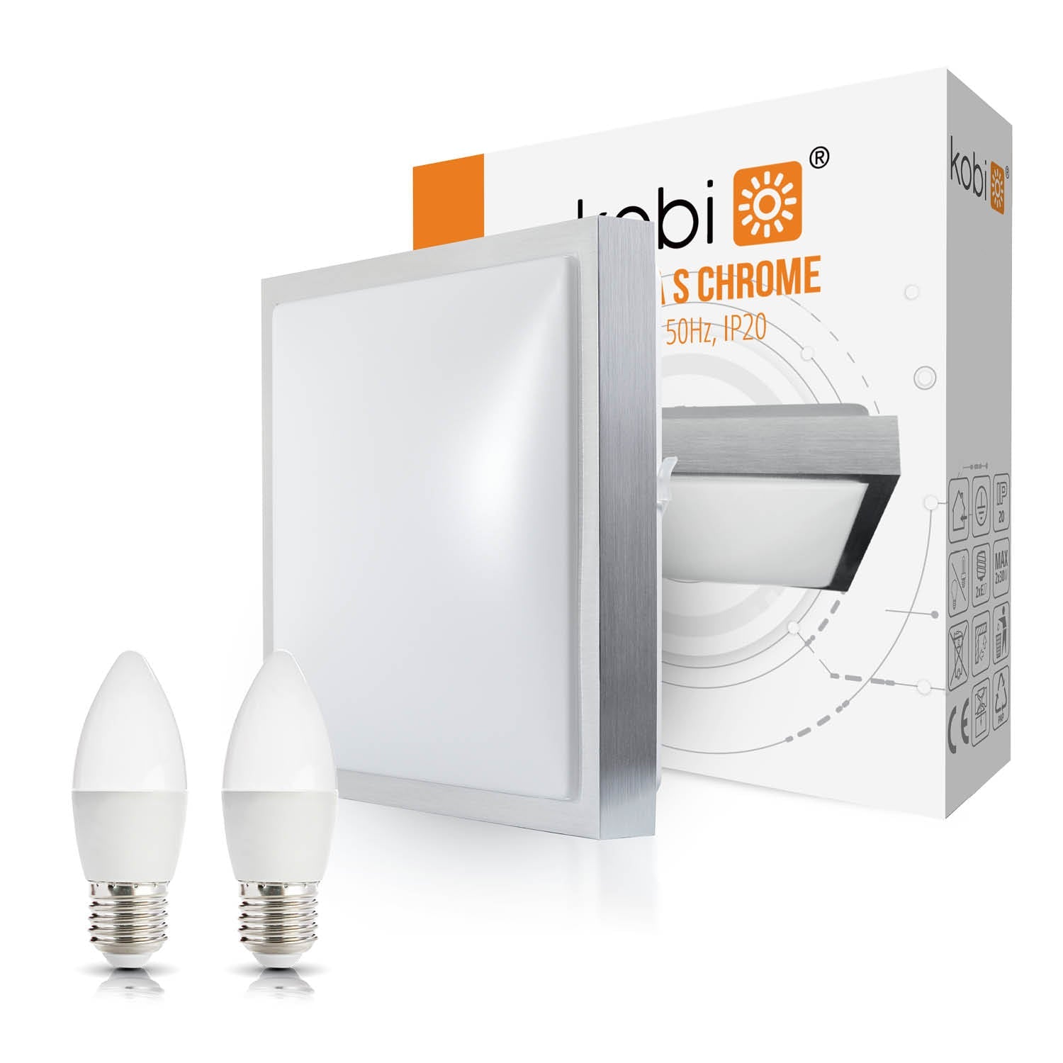 Zestaw oprawa oświetleniowa IMPERA S chrom + 2x żarówka ledowa LED 7W E27 3000K - LAITICA