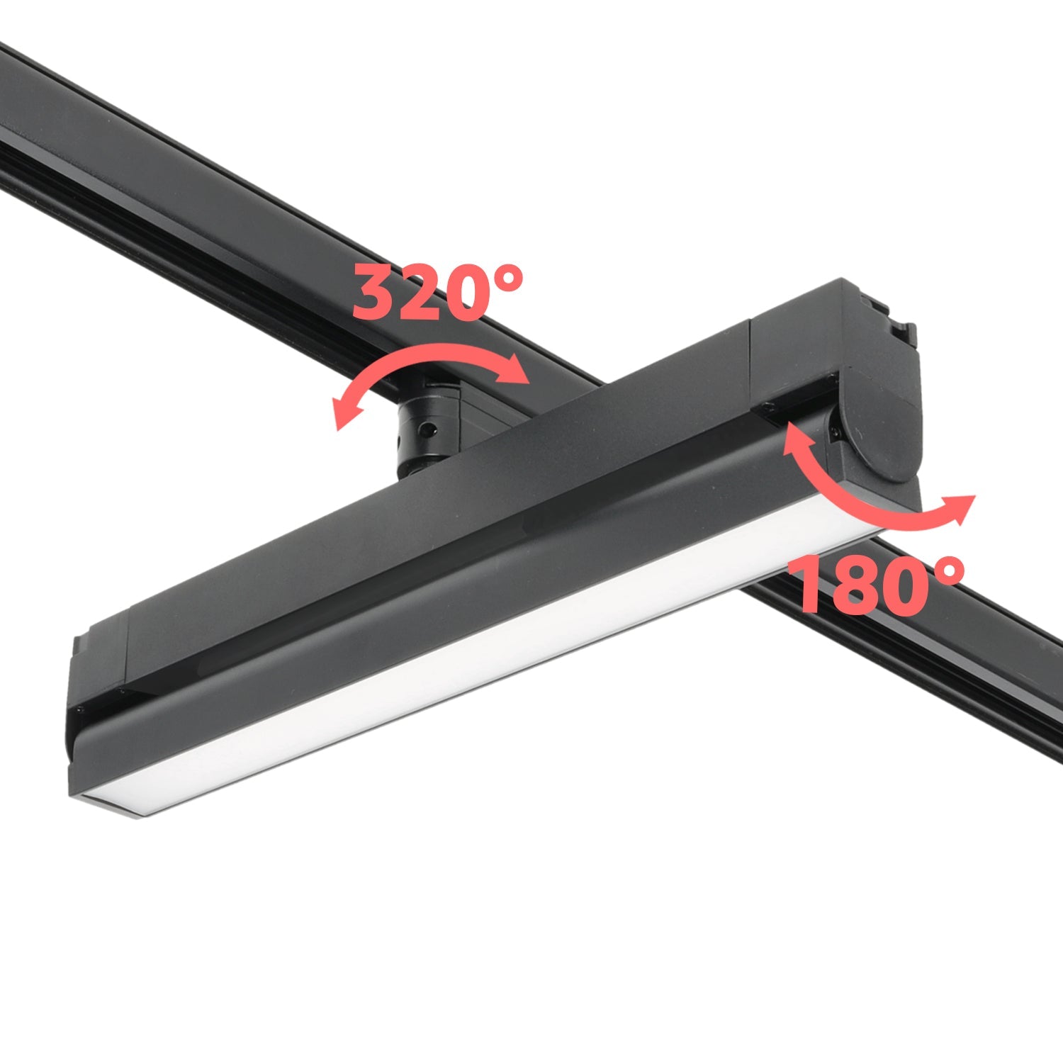 Zestaw Szynowy 3 fazowy 2x szyna 2m + łącznik prosty + 2x lamp FLEX 36W + 4x lamp 12W zasilanie + zaślepka CZARNY - LAITICA