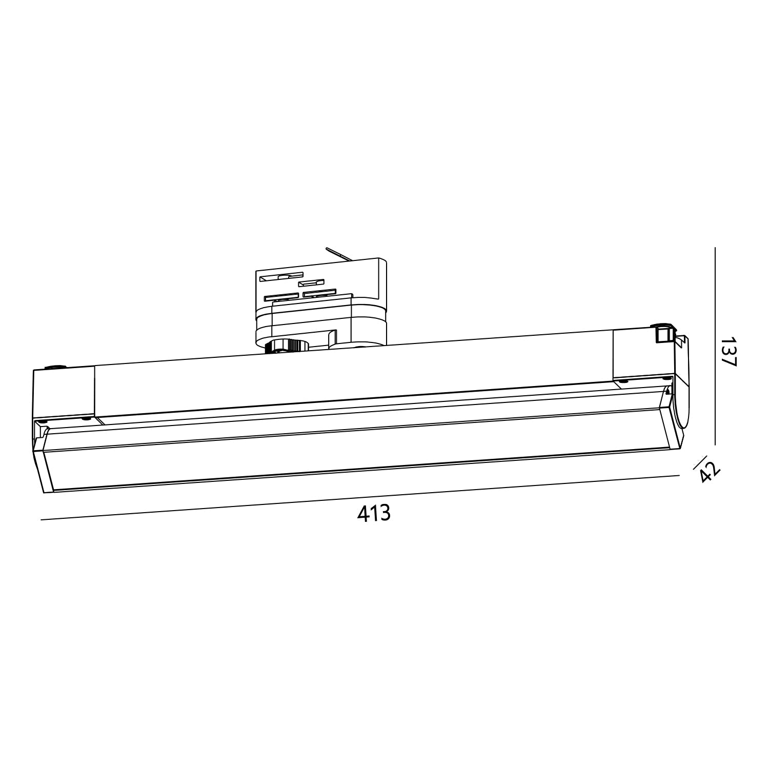 Zestaw Szynowy 3 fazowy 2x szyna 2m + łącznik prosty + 4x lamp FLEX 36W + zasilanie + zaślepka CZARNY - LAITICA
