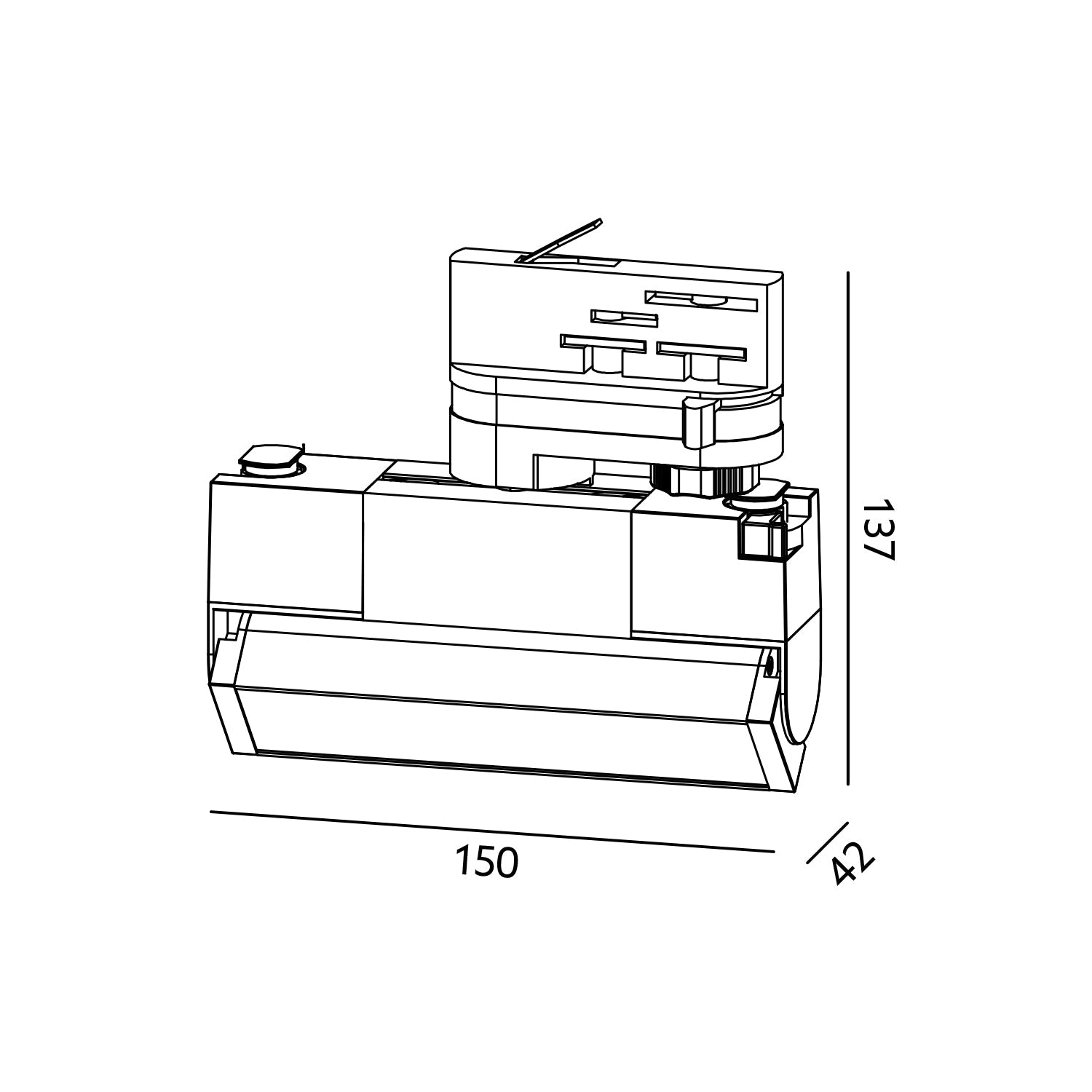 Zestaw Szynowy 3 fazowy 2x szyna 2m + łącznik prosty + 6x lamp FLEX 12W + zasilanie + zaślepka CZARNY - LAITICA