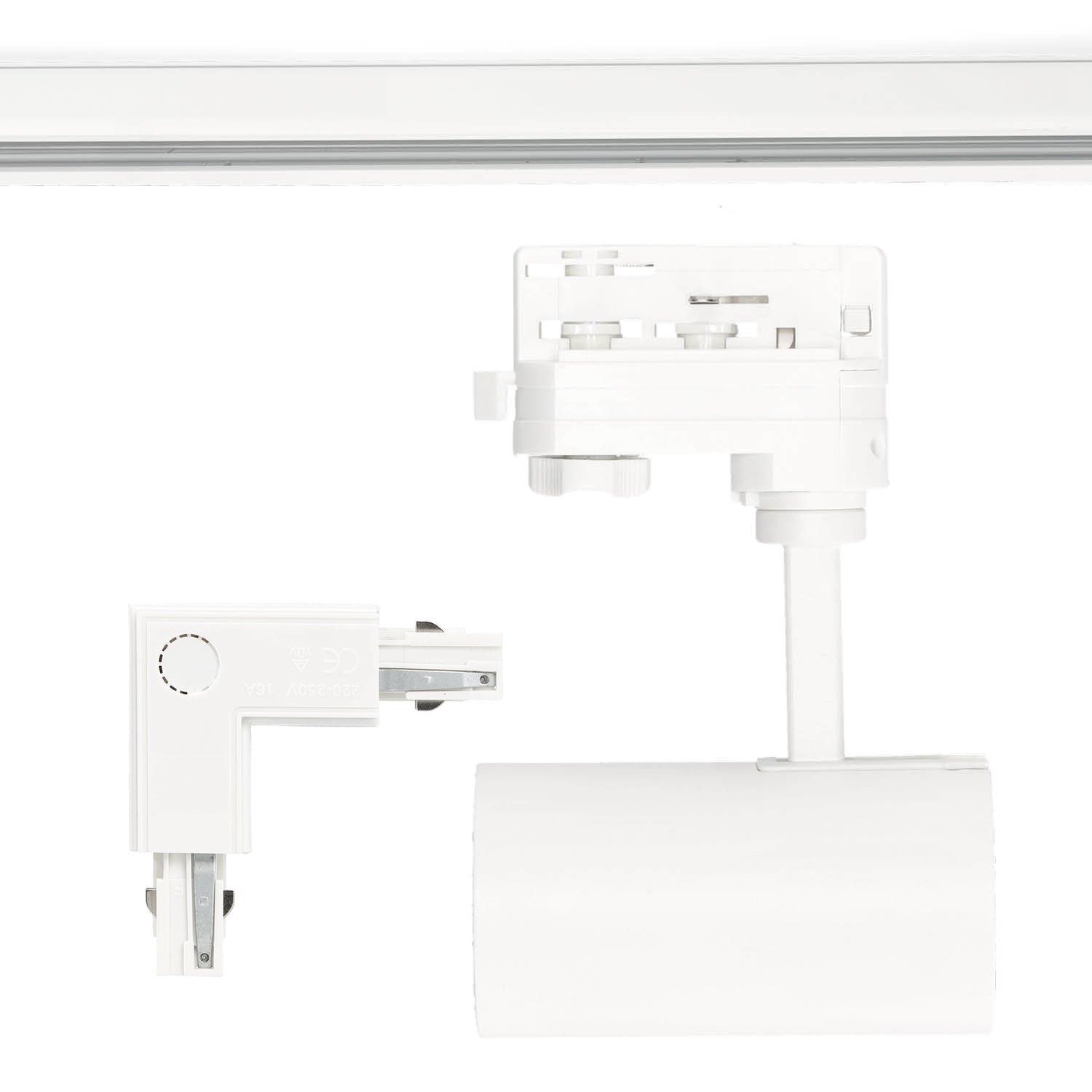 Zestaw Szynowy 3 Fazowy 3x szyna 1m, 2x Łącznik L, 11x Lampa GU10 BIAŁY - LAITICA