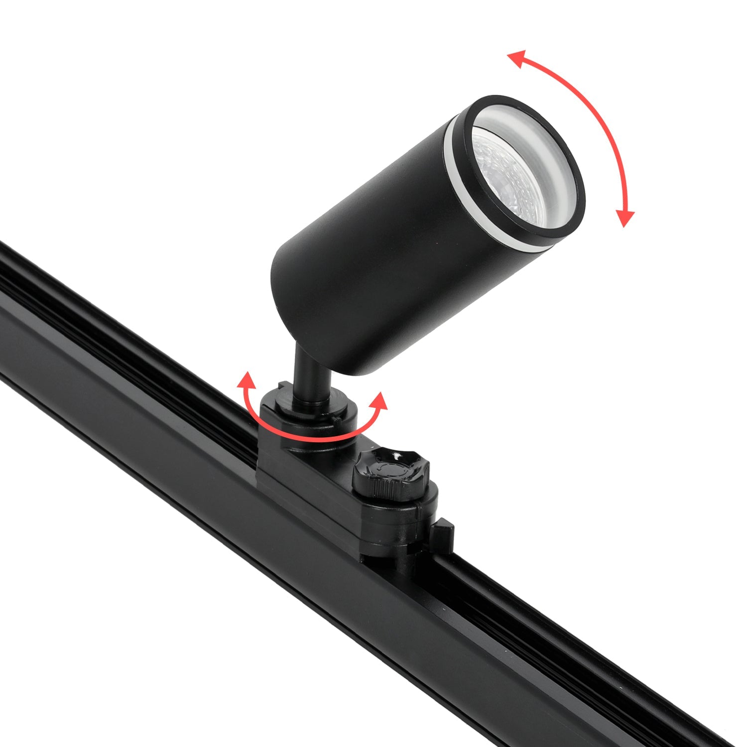 Zestaw Szynowy 3 FAZOWY 4x Lampa na GU10 + 2x Szyna 1m + Łącznik I CZARNY - LAITICA