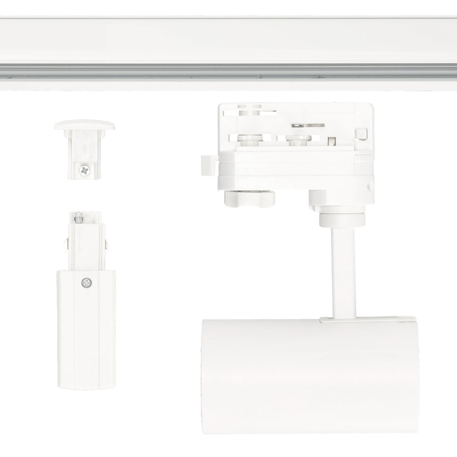 Zestaw szynowy 3 fazowy szyna 1m, 3x Lampa BIAŁY kompletny zestaw - LAITICA