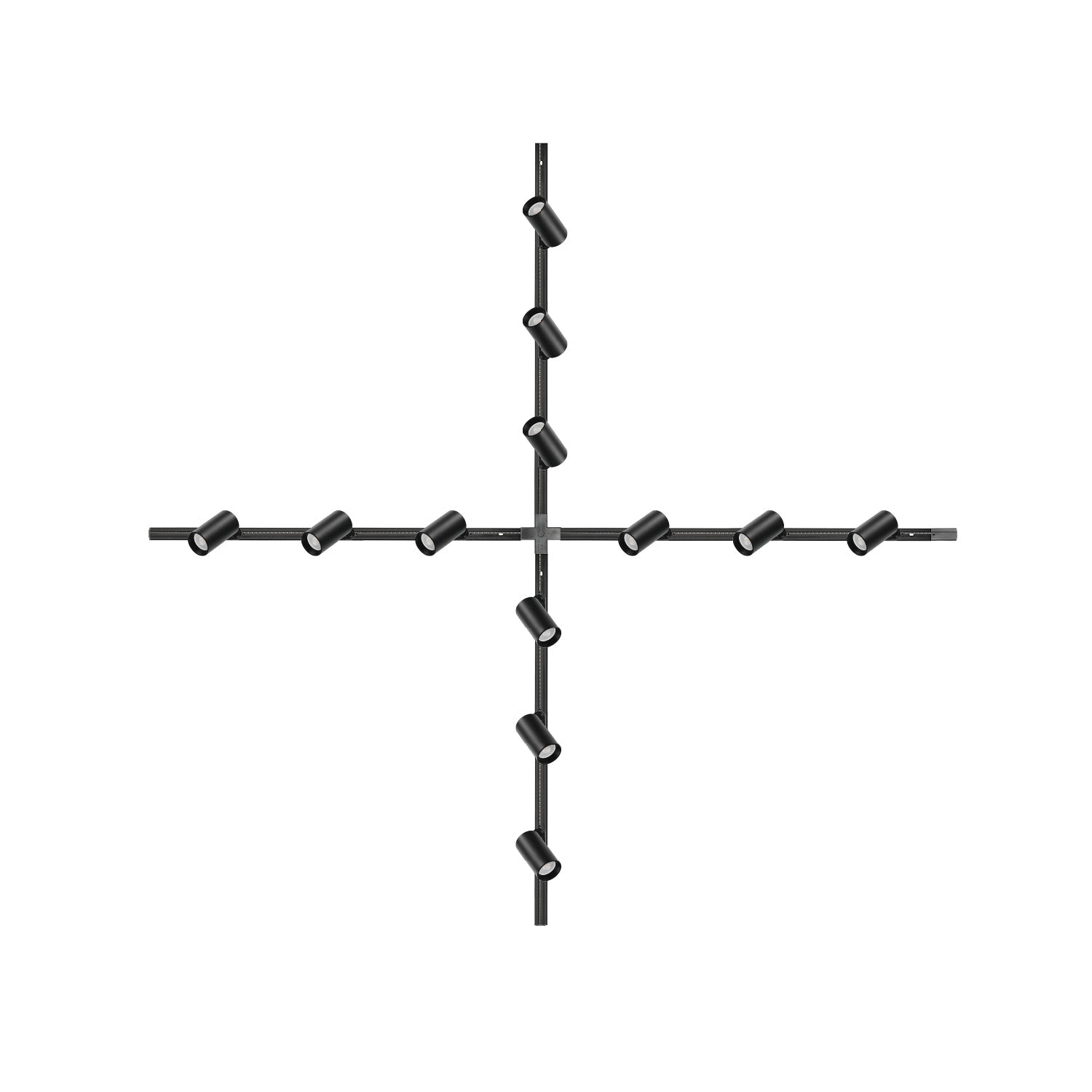 Zestaw szynowy 3 fazowy szyna 1m+1m+1m+1m, 12x Lampa, łącznik X CZARNY - LAITICA