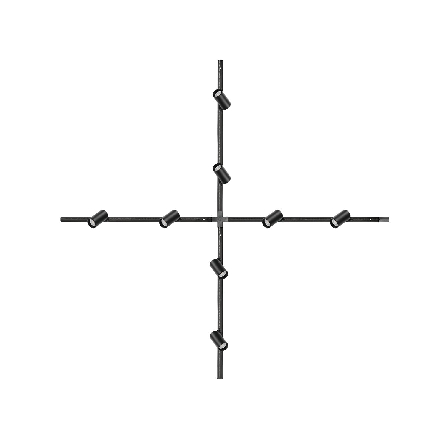 Zestaw szynowy 3 fazowy szyna 1m+1m+1m+1m, 8x Lampa, łącznik X CZARNY - LAITICA
